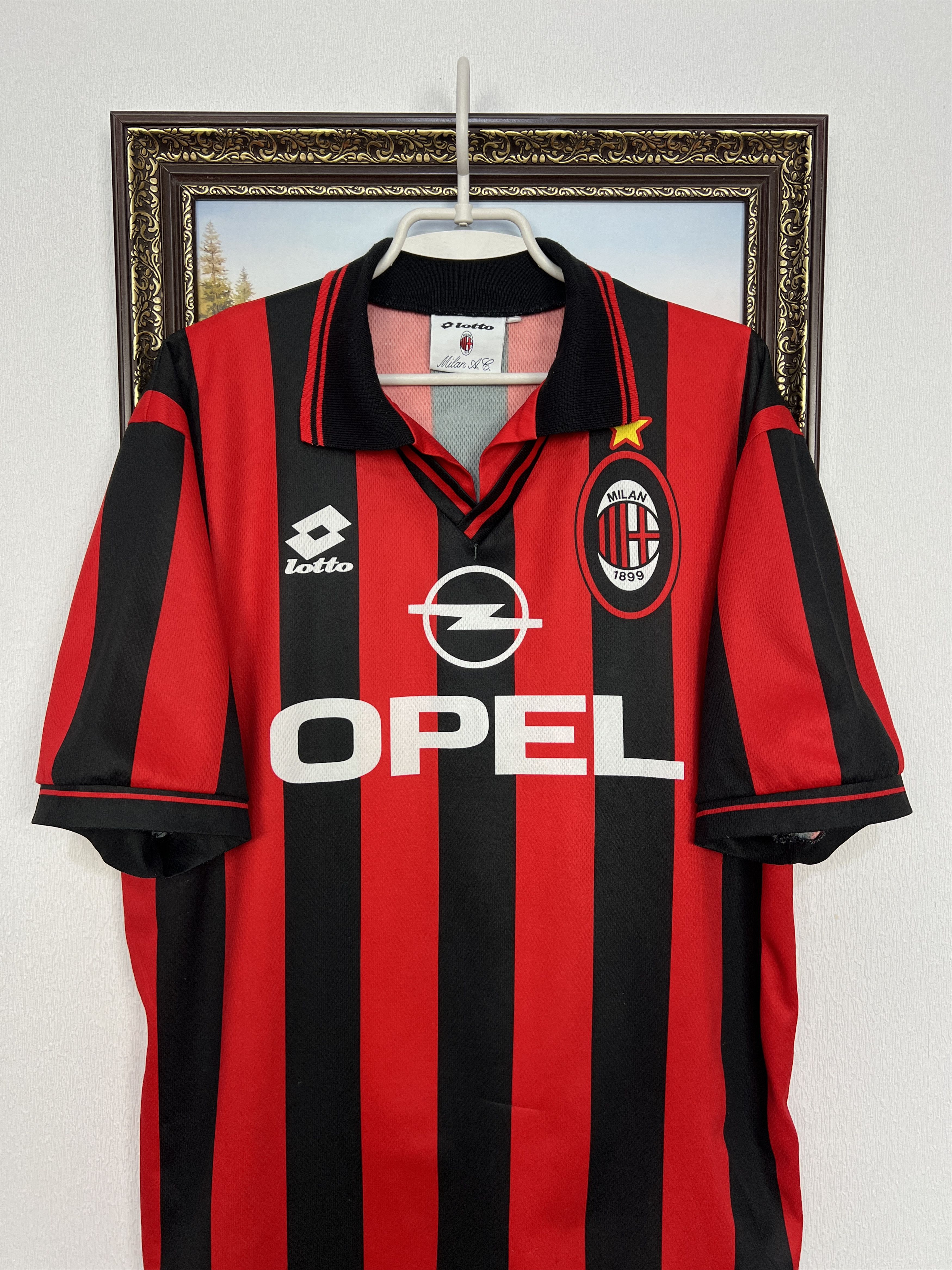 Lotto Sport AC Milan Home football shirt 1994 Soccer Lotto Maglia Mens Size US L / EU 52-54 / 3 - 2 Thumbnail