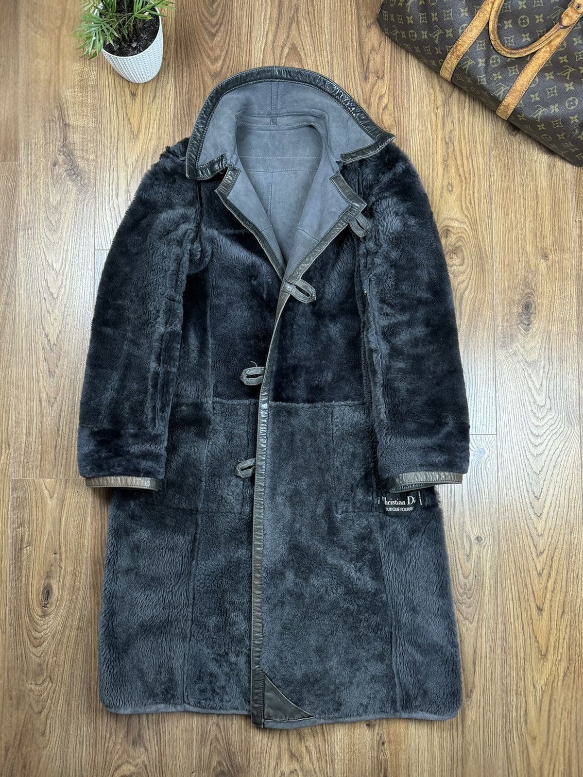 Christian Dior Monsieur Leather coat Christian Dior Faux Fur original rare item Size S / US 4 / IT 40 - 3 Thumbnail