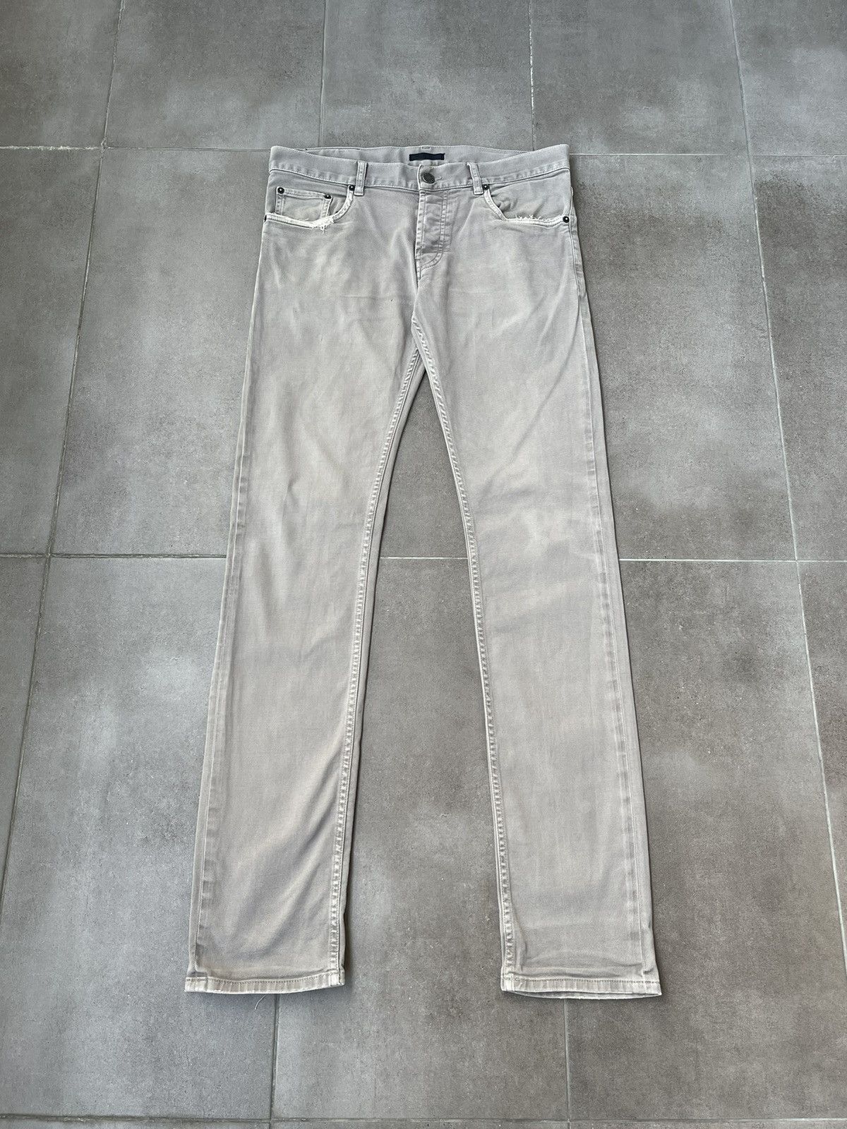Prada SS13 Prada Distressed Light Grey Denim Pants Size US 32 / EU 48 - 2 Thumbnail