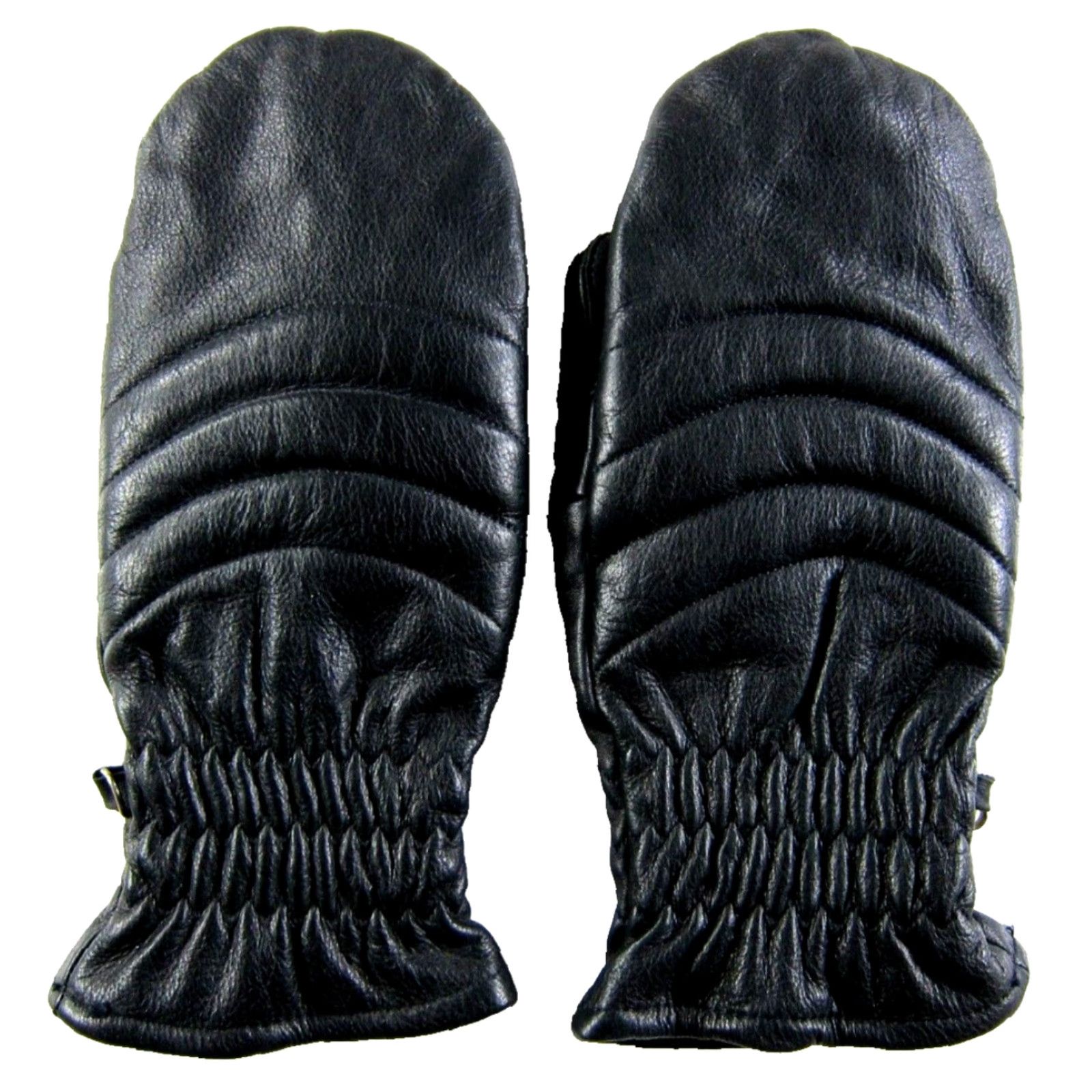 Vintage VINTAGE Made In Japan Black 100% Leather Faux Fur Lined Mitten Glove Women S-M Size ONE SIZE - 2 Thumbnail
