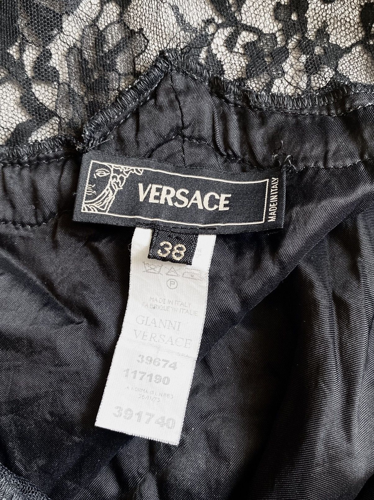 Versace S/S 1996 Gianni Versace black and white pattern velvet dress Size S / US 4 / IT 40 - 5 Thumbnail