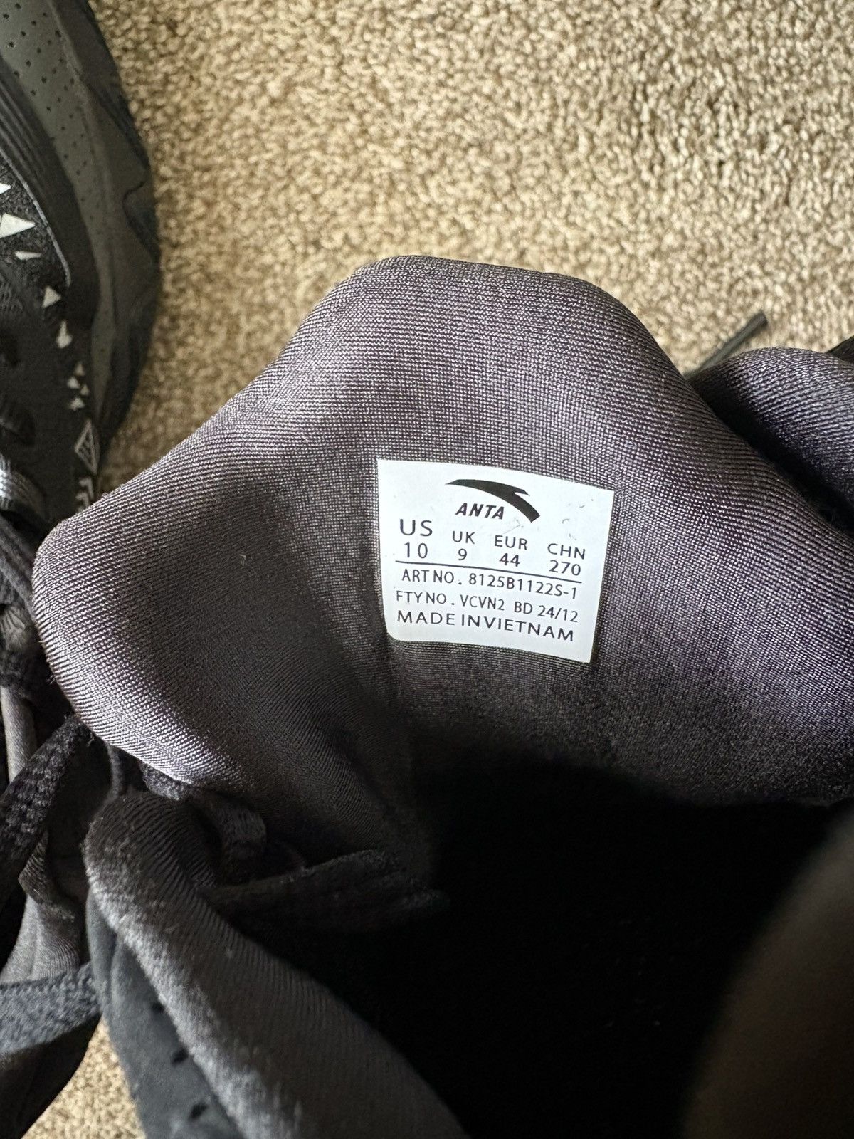 Other Anta Kai 1 Team Black Knight Size US 10 / EU 43 - 4 Thumbnail