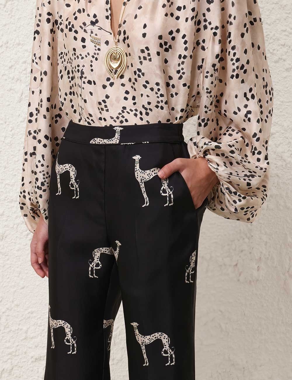 Zimmermann oc11z0925 Illustration Kick Flare Pant in Black Size 32" / US 10 / IT 46 - 4 Thumbnail