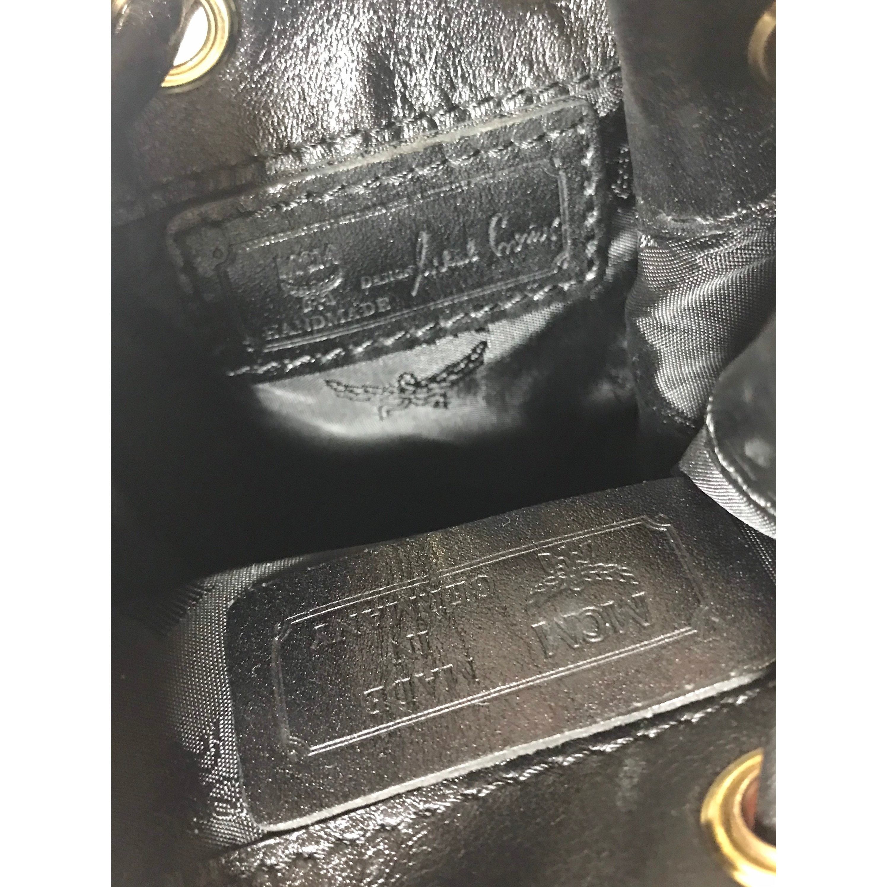 MCM MINT. Vintage MCM black monogram small hobo bucket shoulder Size ONE SIZE - 8 Thumbnail