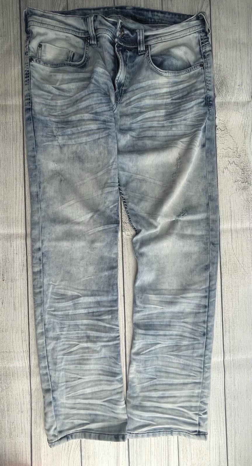 Designer Buffalo David Bitton Jeans Mens 32x30 Light Wash Size US 32 / EU 48 - 3 Thumbnail