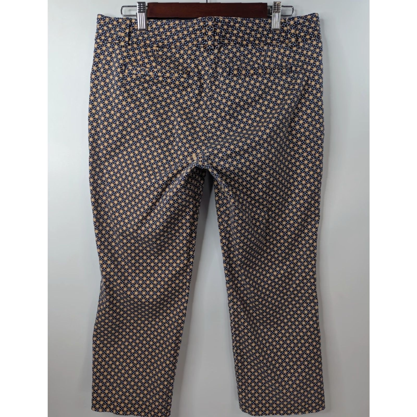 J.Crew J.CREW City Fit Pants Navy Cotton Blend Regular Tapered Flat Front Zip Pockets Women's Size 12 Size 34" / US 12 / IT 48 - 3 Thumbnail