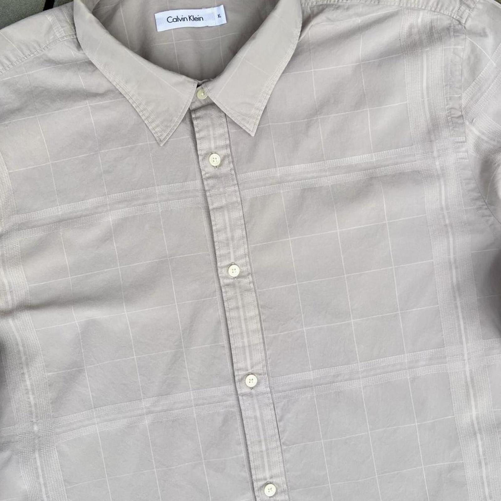 Calvin Klein Vintage 90s Tan Tonal Plaid Button Down Shirt Size US XL / EU 56 / 4 - 2 Thumbnail