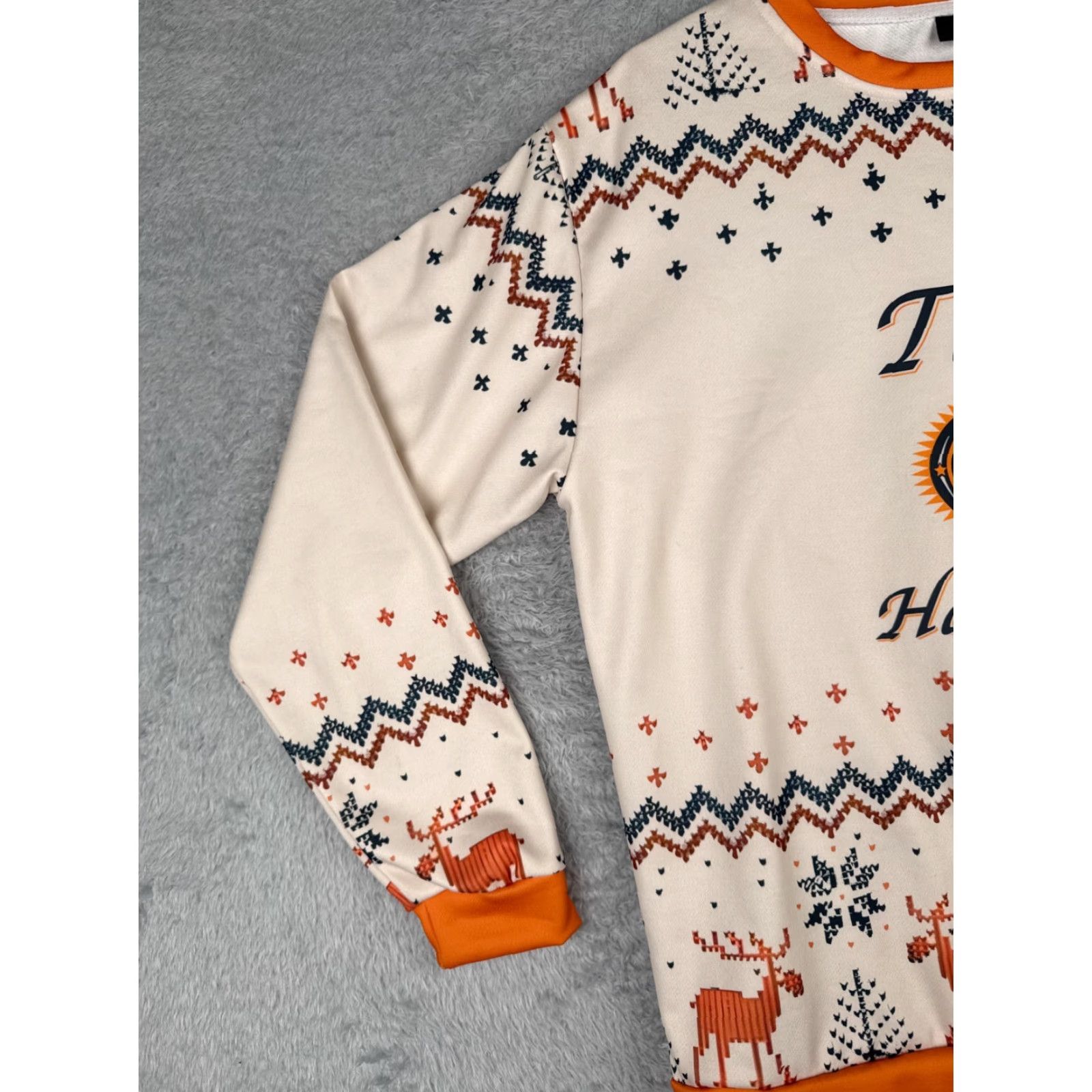 Vintage VINTAGE Titos Vodka Sweatshirt Mens Pullover Beig e Orange Winter Snowflake Moose Crew Neck Large Knit Logo Pattern Solid Holiday themed 90s Size US L / EU 52-54 / 3 - 3 Thumbnail