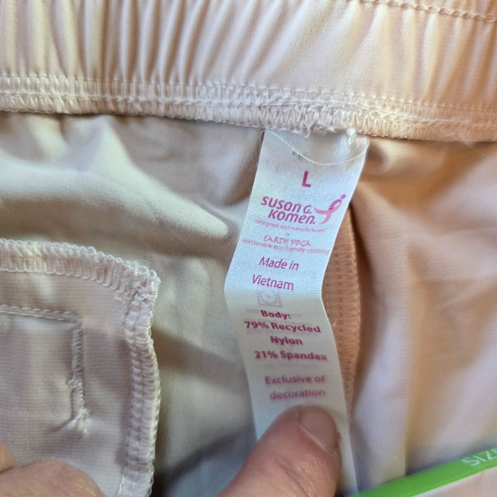 Vintage Earth Yoga Pants Women Size Large Pink Susan G Koman Cancer Performance Casual Size 36" / US 14 / IT 50 - 7 Thumbnail