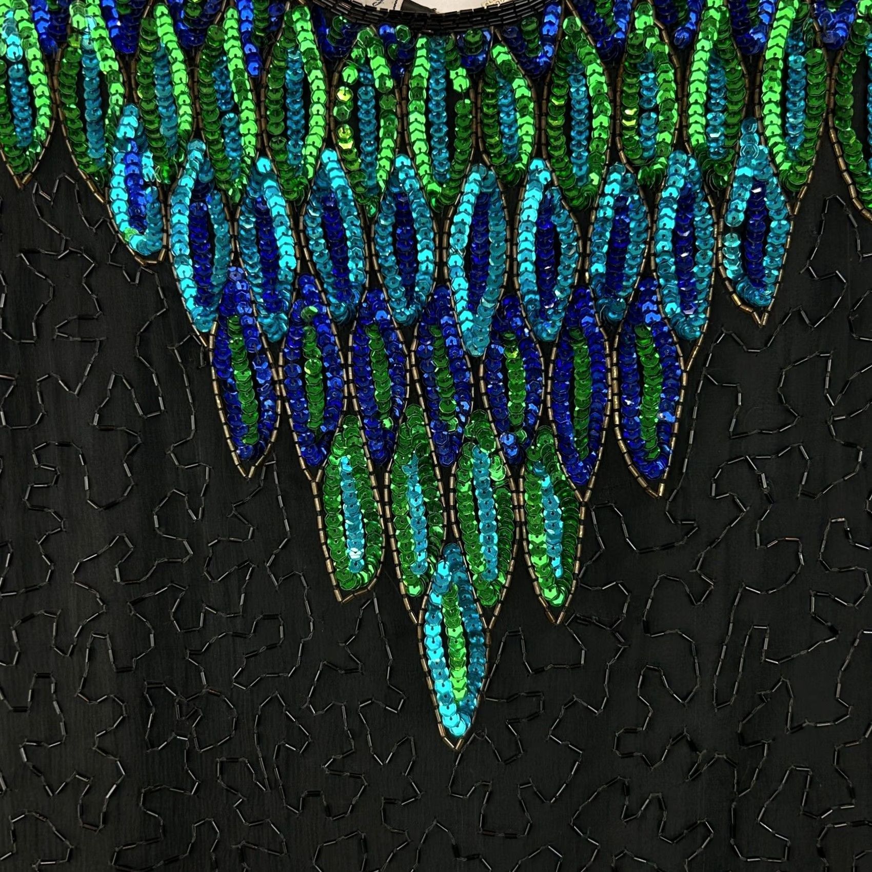Vintage VINTAGE Stenay Dress Black Silk Sequin Bead Cocktail Evening Women Sz 12 P 80s Size XL / US 12-14 / IT 48-50 - 5 Thumbnail
