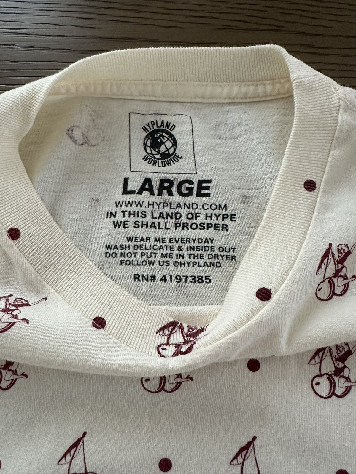 Hypland Hypland Cream Girls And Cherrys All Over Print T-shirt SizeL Size US L / EU 52-54 / 3 - 4 Thumbnail