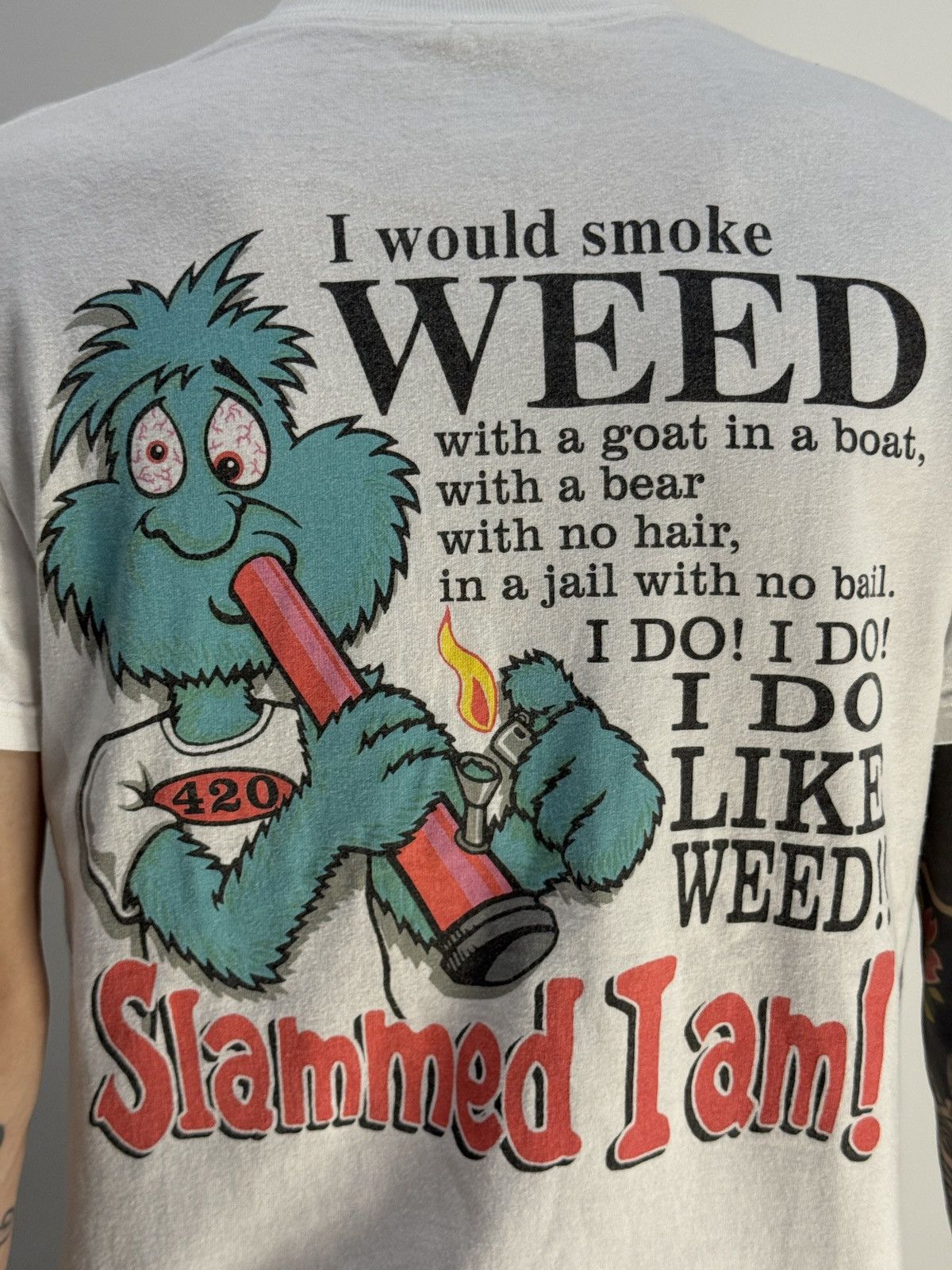Vintage Vintage 2000’ Slammed Smoke Bong Tshirt Size US M / EU 48-50 / 2 - 4 Thumbnail