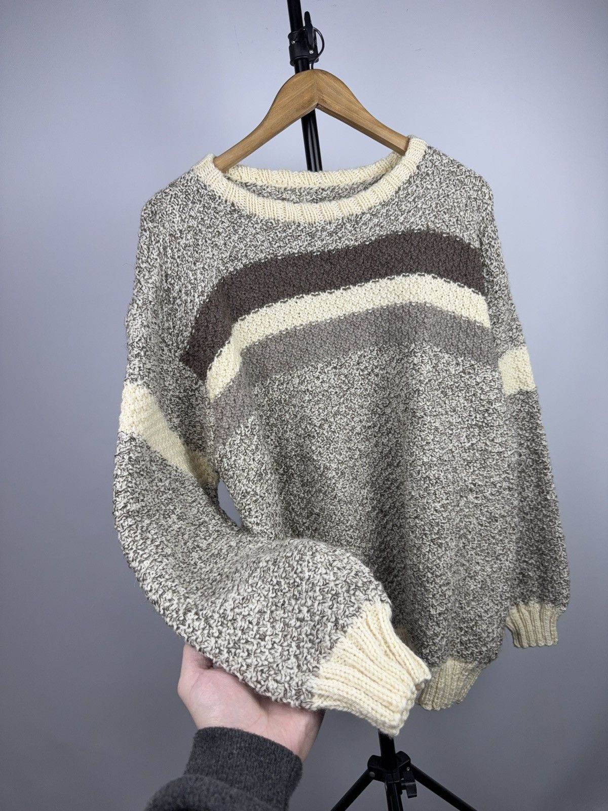 Japanese Brand Retro Nordic Style Vintage Chunky Knit Sweater Earth Tones Size US L / EU 52-54 / 3 - 5 Thumbnail