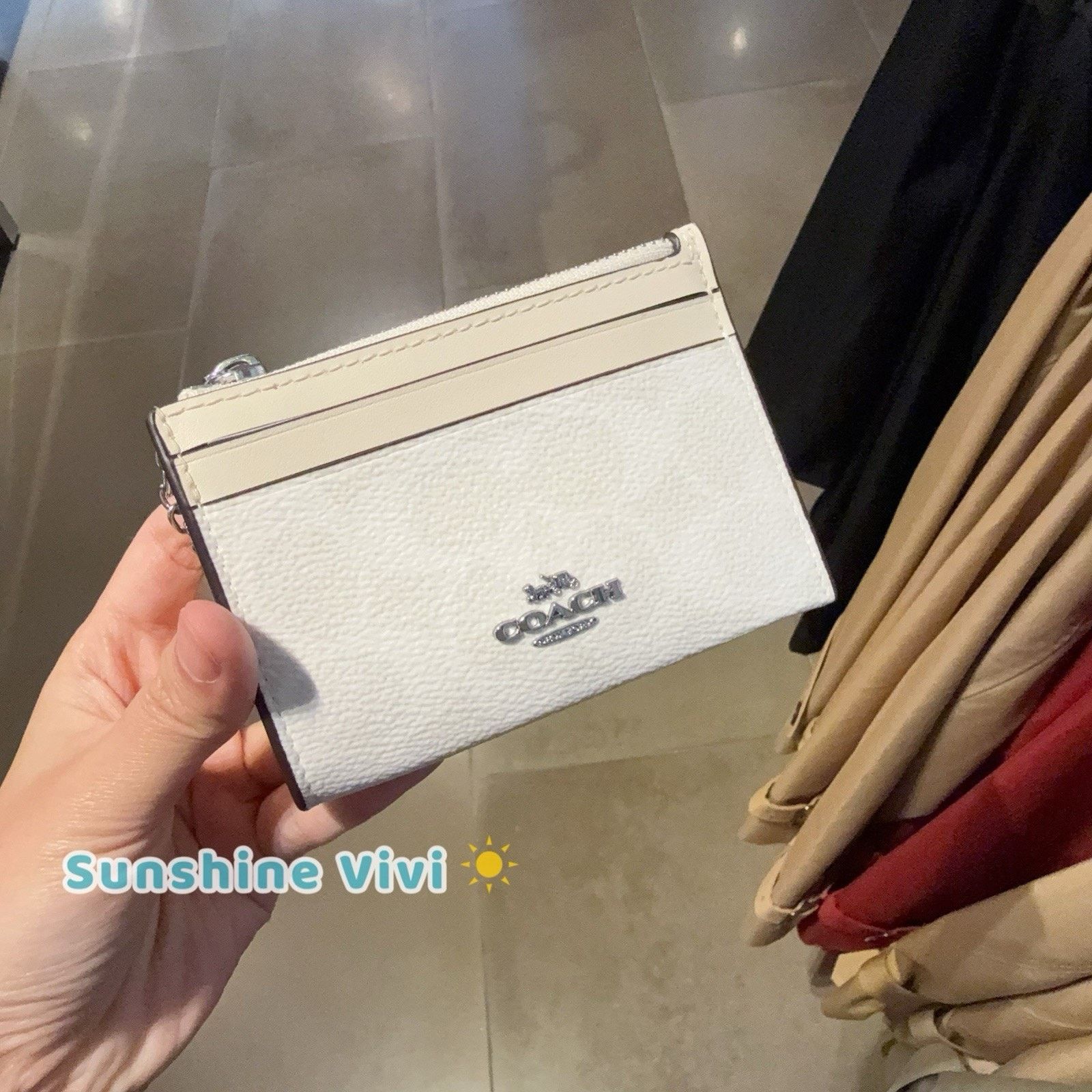 Coach NWT Coach Mini Skinny ID Case CW870 Signature Canvas Silver Size ONE SIZE - 6 Thumbnail