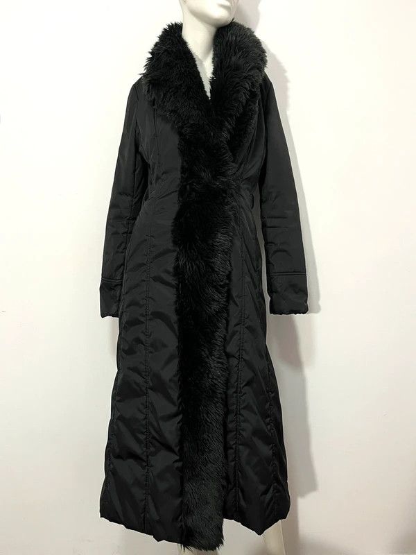 Balmain Balmain Long Black Coat Faux Fur Size S / US 4 / IT 40 - 1 Thumbnail