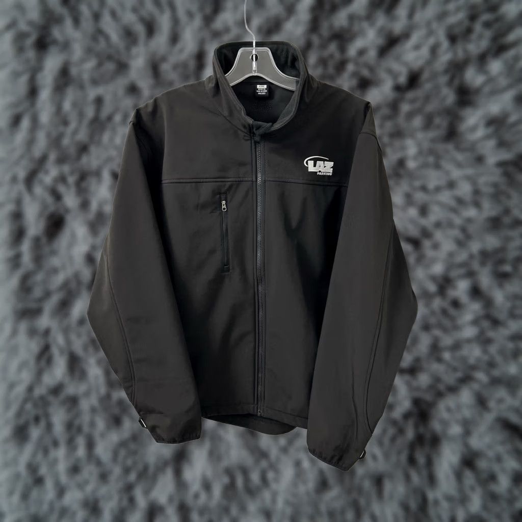Vintage Cintas Work Jacket Mens Large Black Softshell Lined Fleece Full Zip Wellness Parking Logo Zipper Size US L / EU 52-54 / 3 - 1 Thumbnail