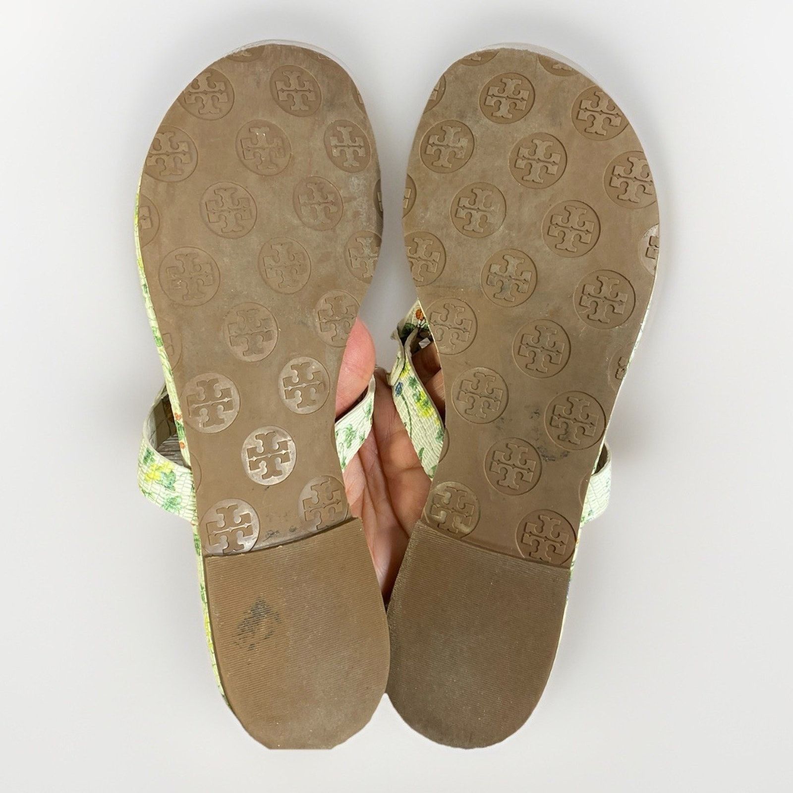 Tory Burch Tory Burch Miller Leather Thong Sandals Sz 6.5 Floral Cream Size US 6.5 / IT 36.5 - 8 Thumbnail