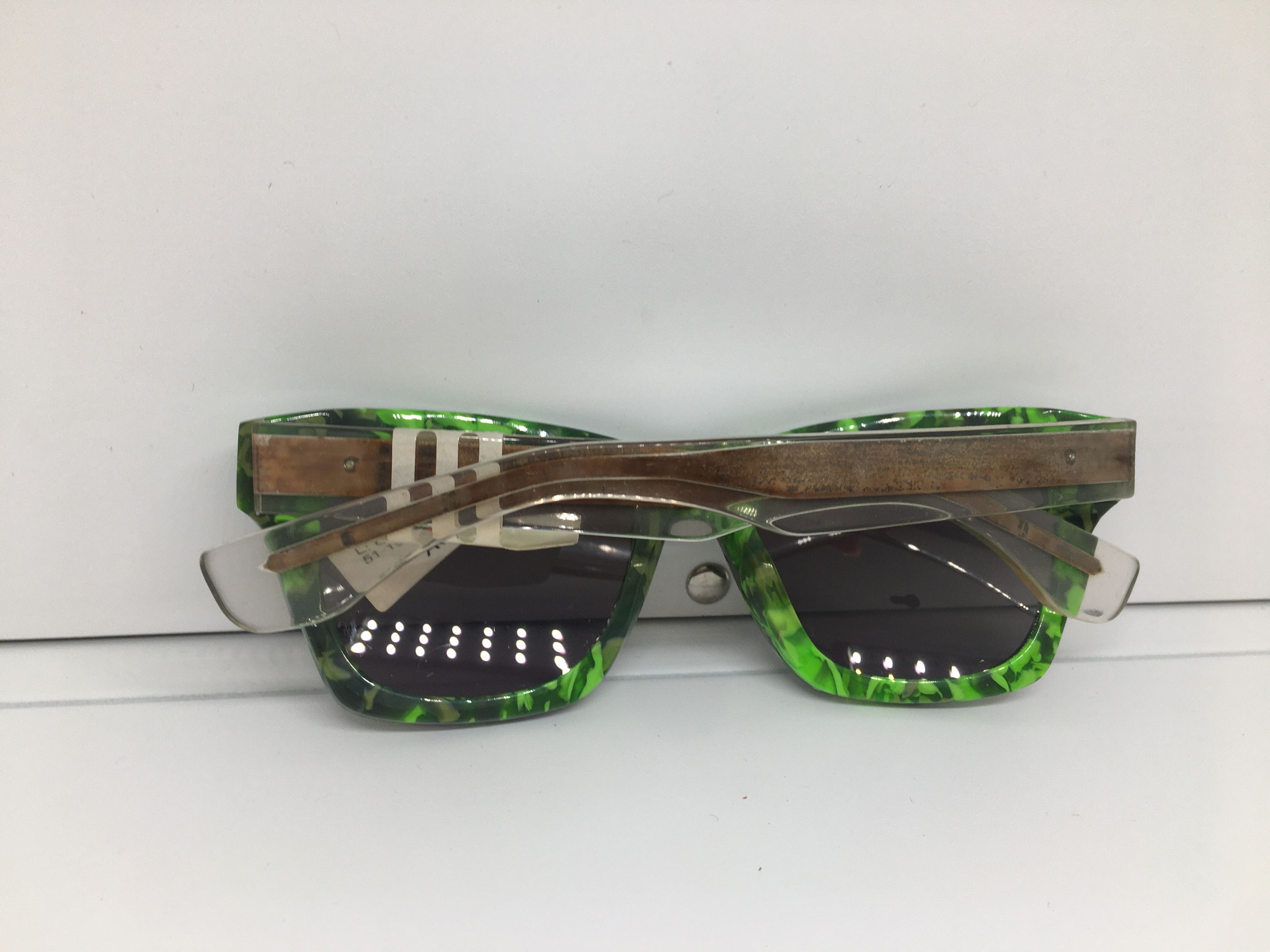 Vintage Handmade Chunky Acetate Sunglasses Frame Size ONE SIZE - 8 Thumbnail