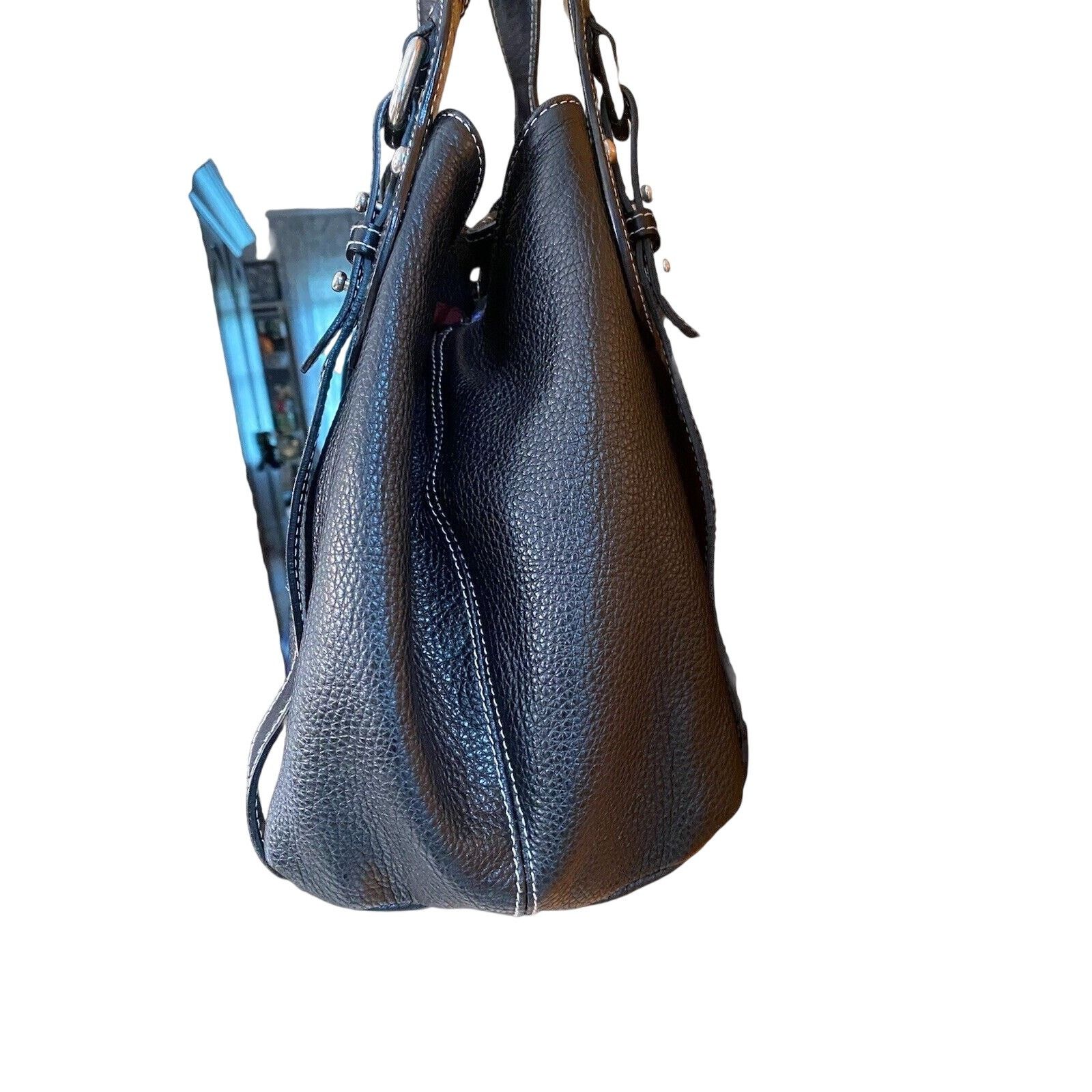 Furla Furla Soft Pebble Double Handle Black Hobo Bag Size ONE SIZE - 3 Thumbnail