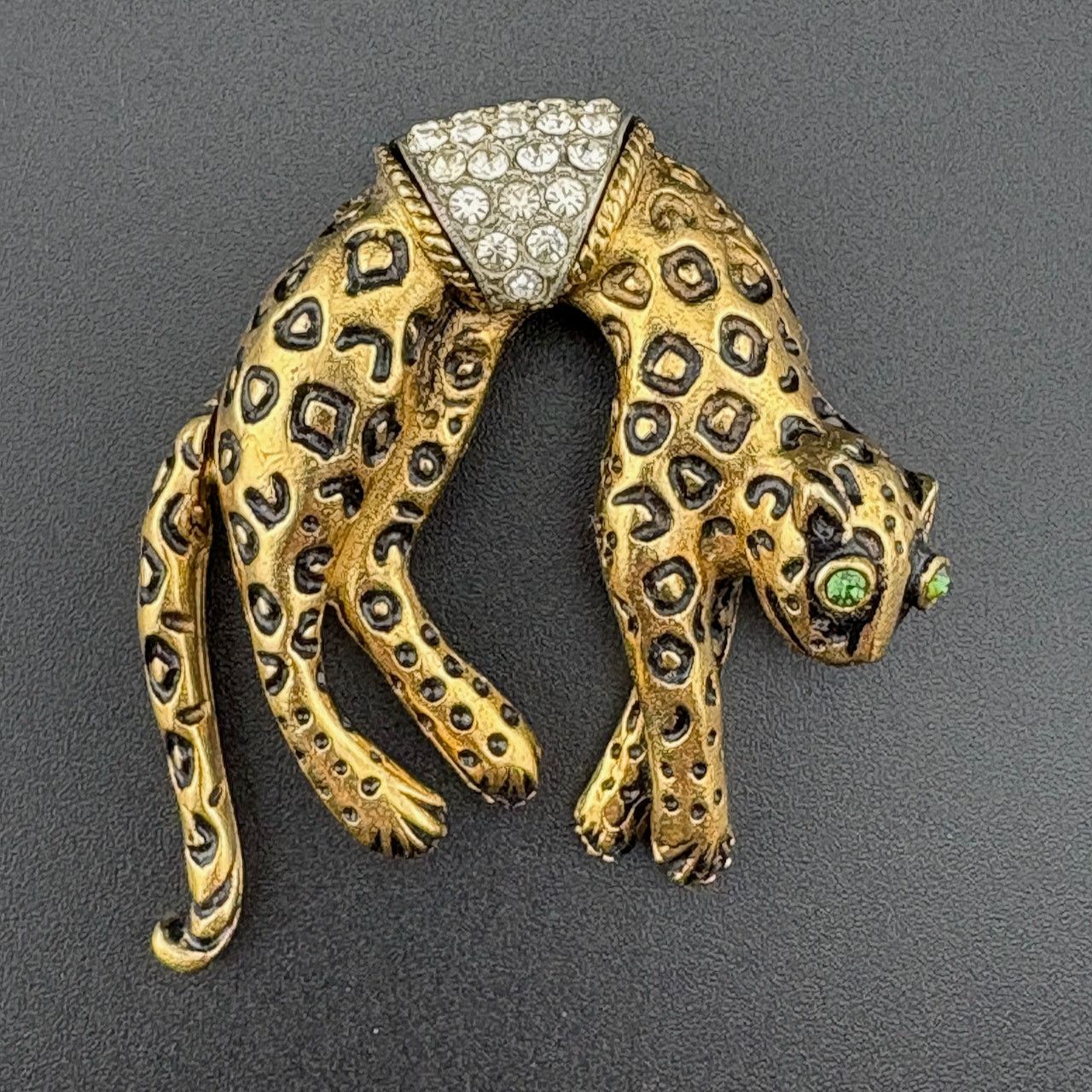 Other Florenza Gold Tone Leopard Cat Rhinestone Brooch 2.25" Size ONE SIZE - 5 Thumbnail