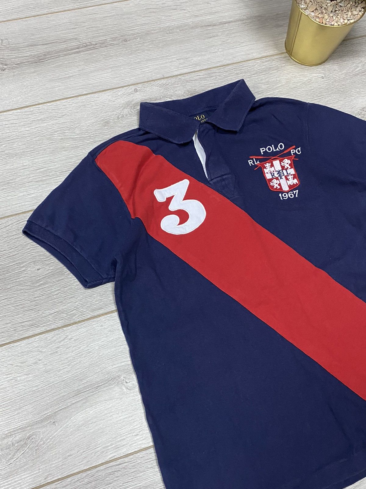 Ralph Lauren Polo Ralph Lauren red stripe 3 rare vintage big embro logo Size US S / EU 44-46 / 1 - 3 Thumbnail