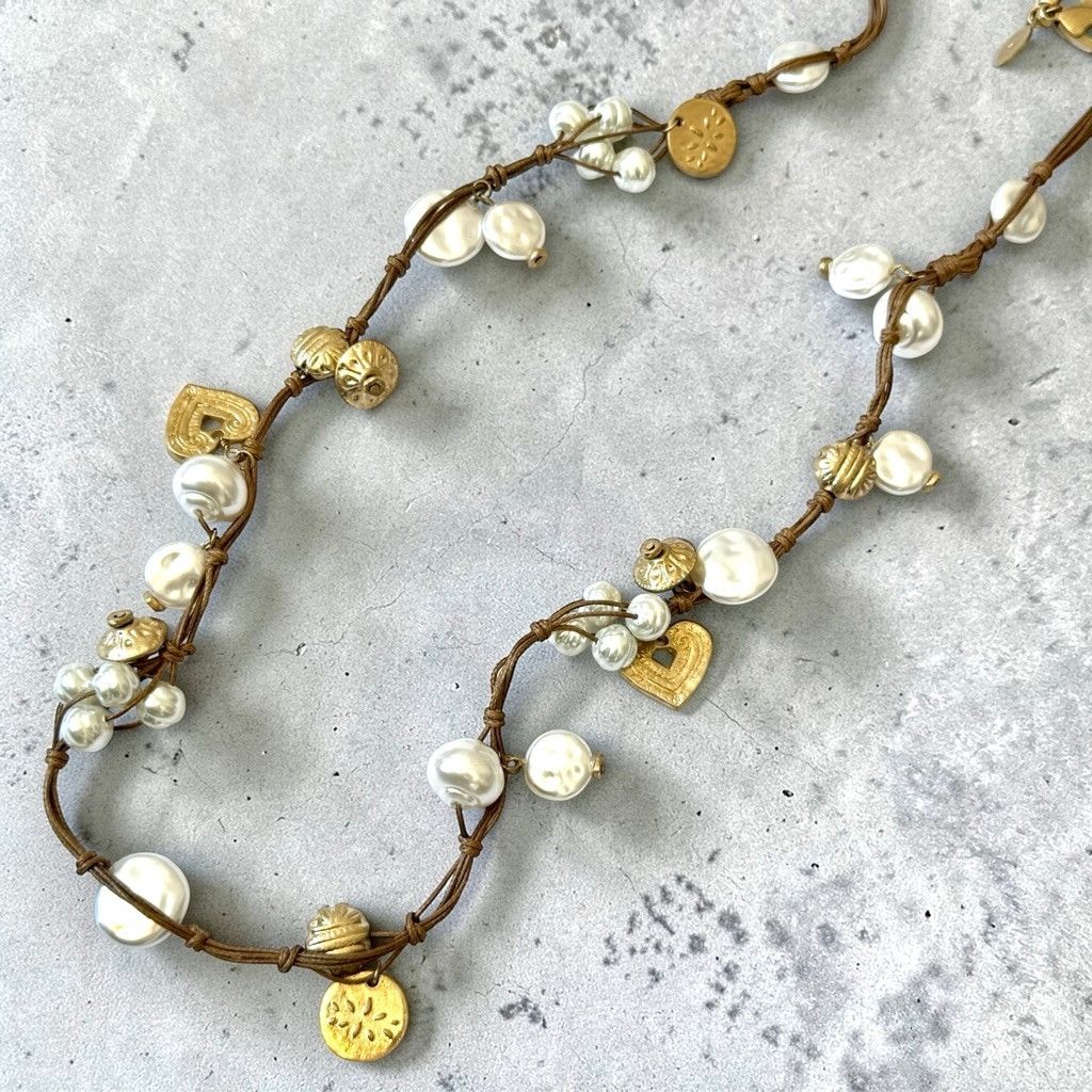 Chicos CHICO’S Pearl & Heart Charm Leather Cord Necklace | NWT Size ONE SIZE - 2 Thumbnail
