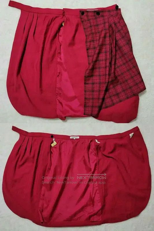 Dior Dior Irregular Red Wool Mini Skirt . Size 23" - 4 Thumbnail