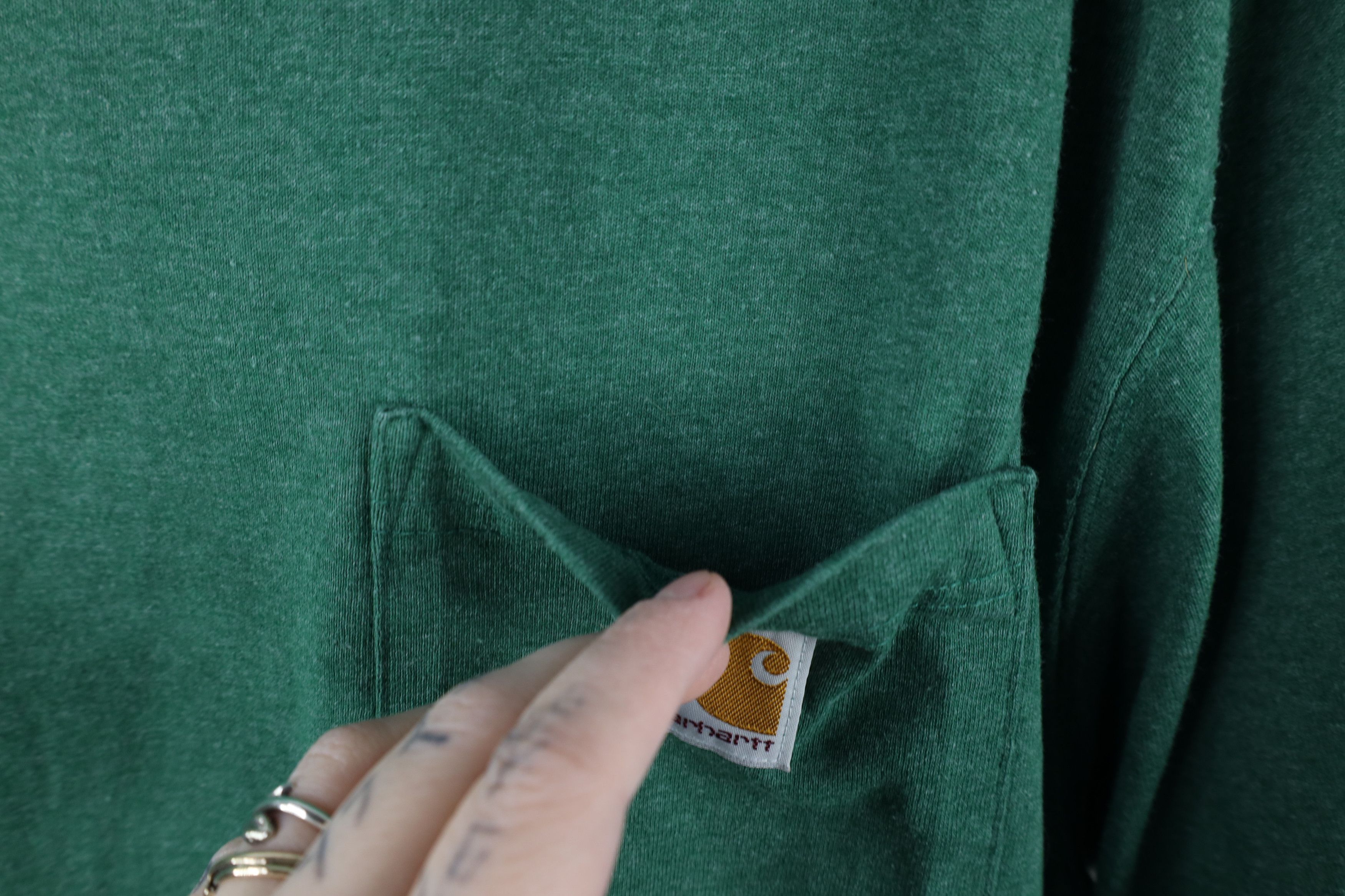 Carhartt × Vintage Vintage Y2K Carhartt Fit Heavyweight Pocket T-Shirt Green Size US L / EU 52-54 / 3 - 5 Thumbnail