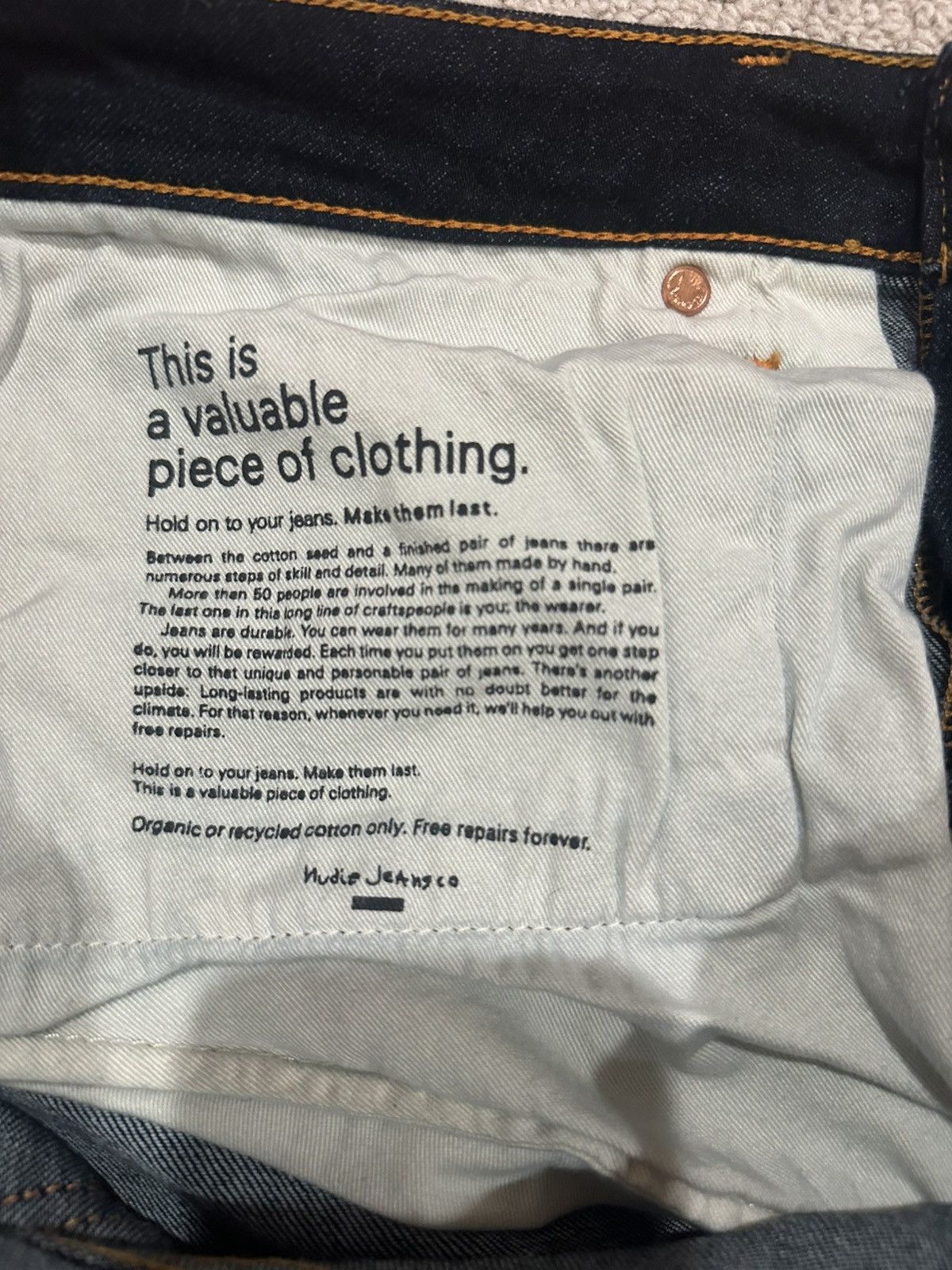 Nudie Jeans Nudie Jeans Co - Skinny Lin Dry Deep Orange NEW WITH TAGS Size US 34 / EU 50 - 5 Thumbnail