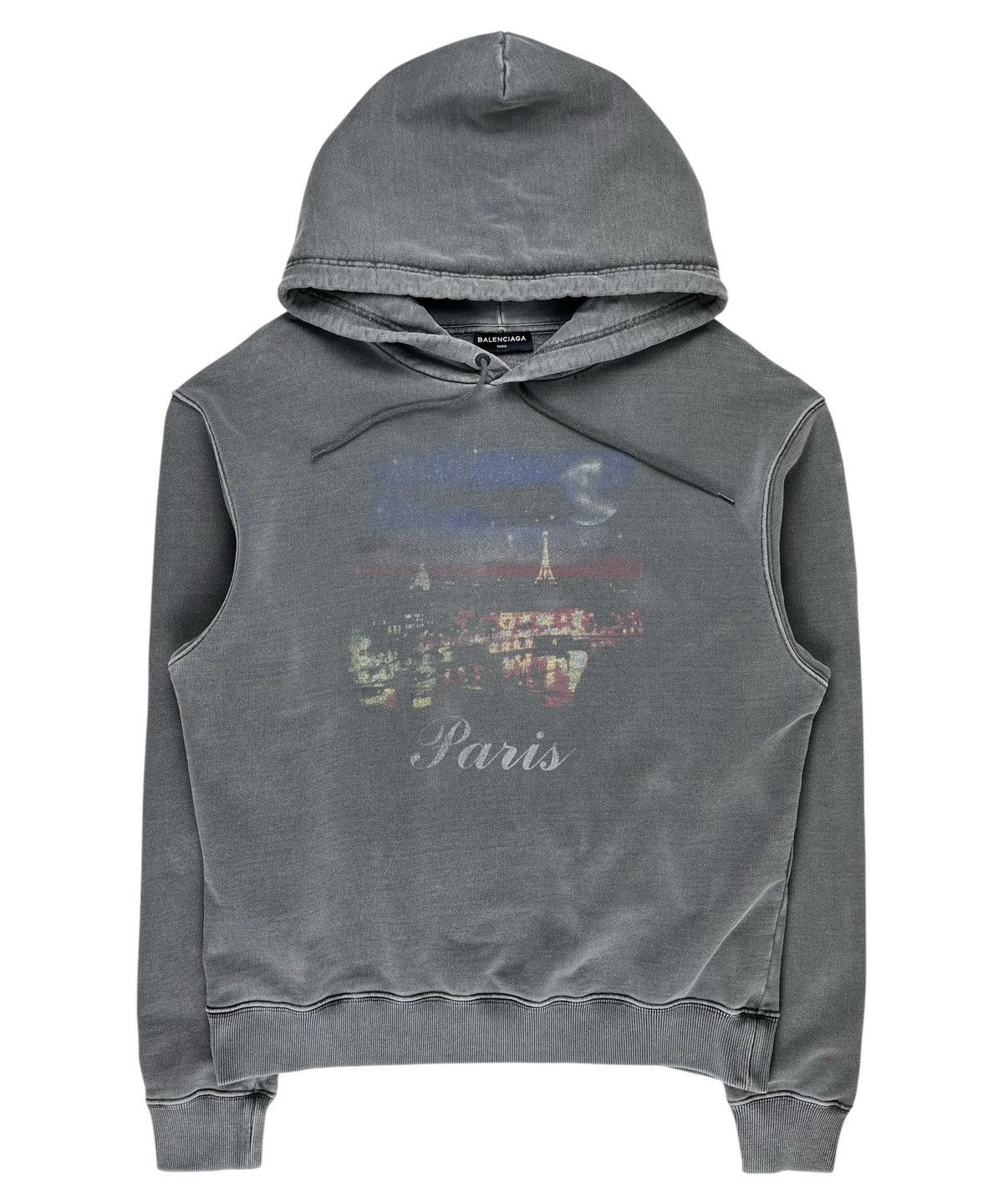 Balenciaga AW17 Balenciaga Paris Tourist Souvenir Hoodie Grey