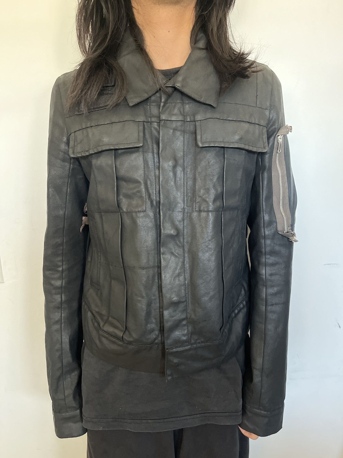 Rick Owens SS03 Rick Owens ‘Suckerball’ waxed denim cargo jacket Size US S / EU 44-46 / 1 - 8 Thumbnail