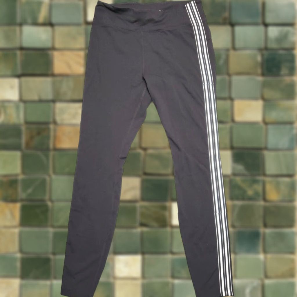 Athleta Athleta Pants Womens M Black White Striped Track Tux Tight Legging Athleisure Size 32" / US 10 / IT 46 - 1 Thumbnail