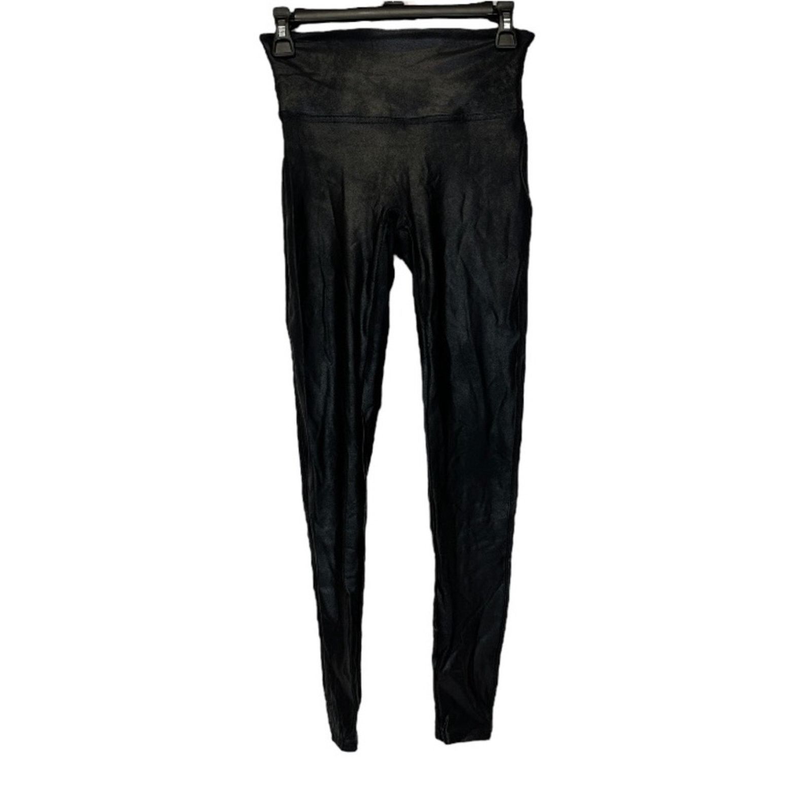 Spanx Spanx Black Faux Leather Smooth Mid Rise Leggings Size M Size 25" / US 0 / IT 36 - 2 Thumbnail