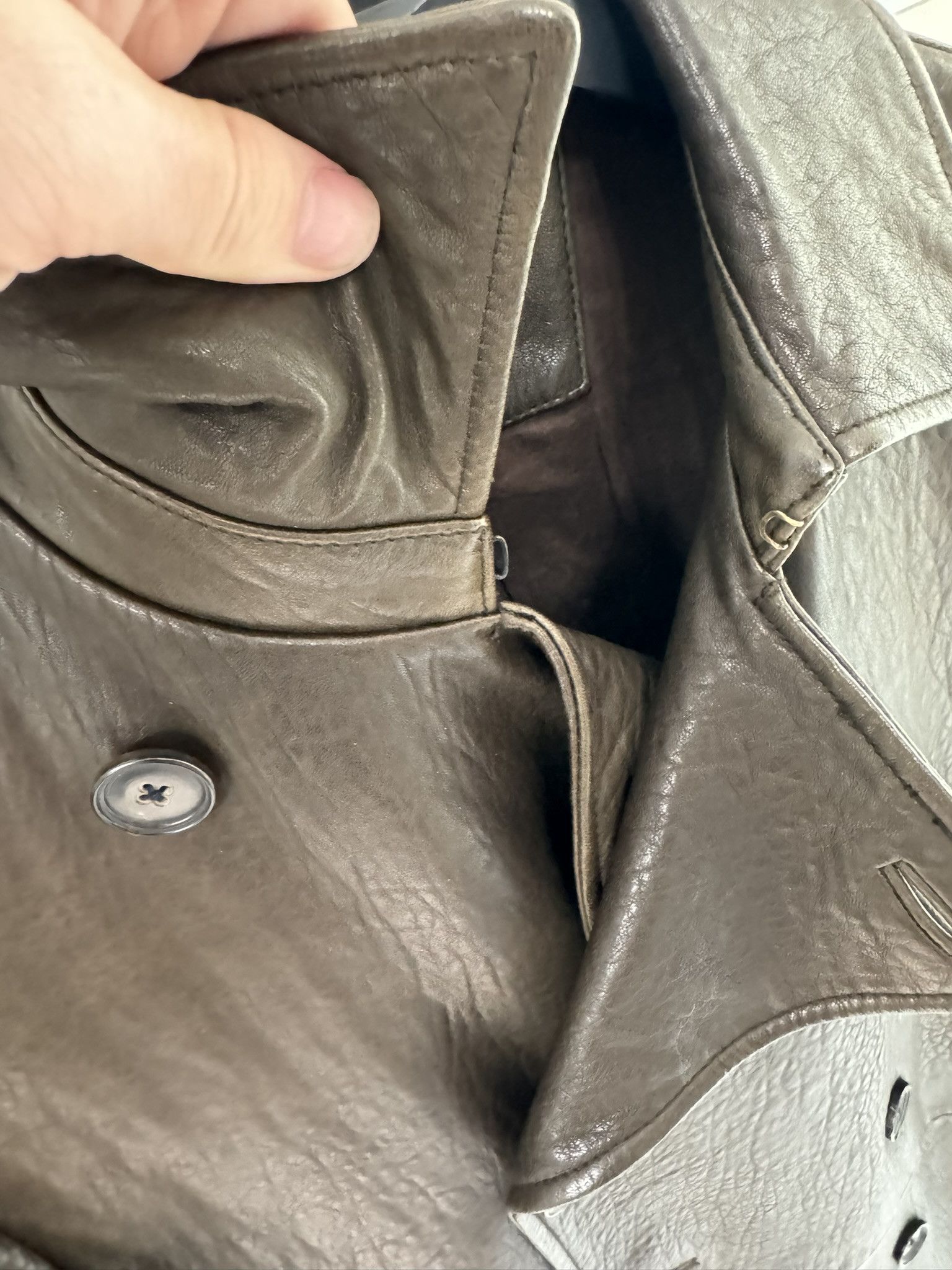 John Varvatos JOHN VARVATOS Brown Leather Trench Coat MSRP$3298 Size US S / EU 44-46 / 1 - 3 Thumbnail