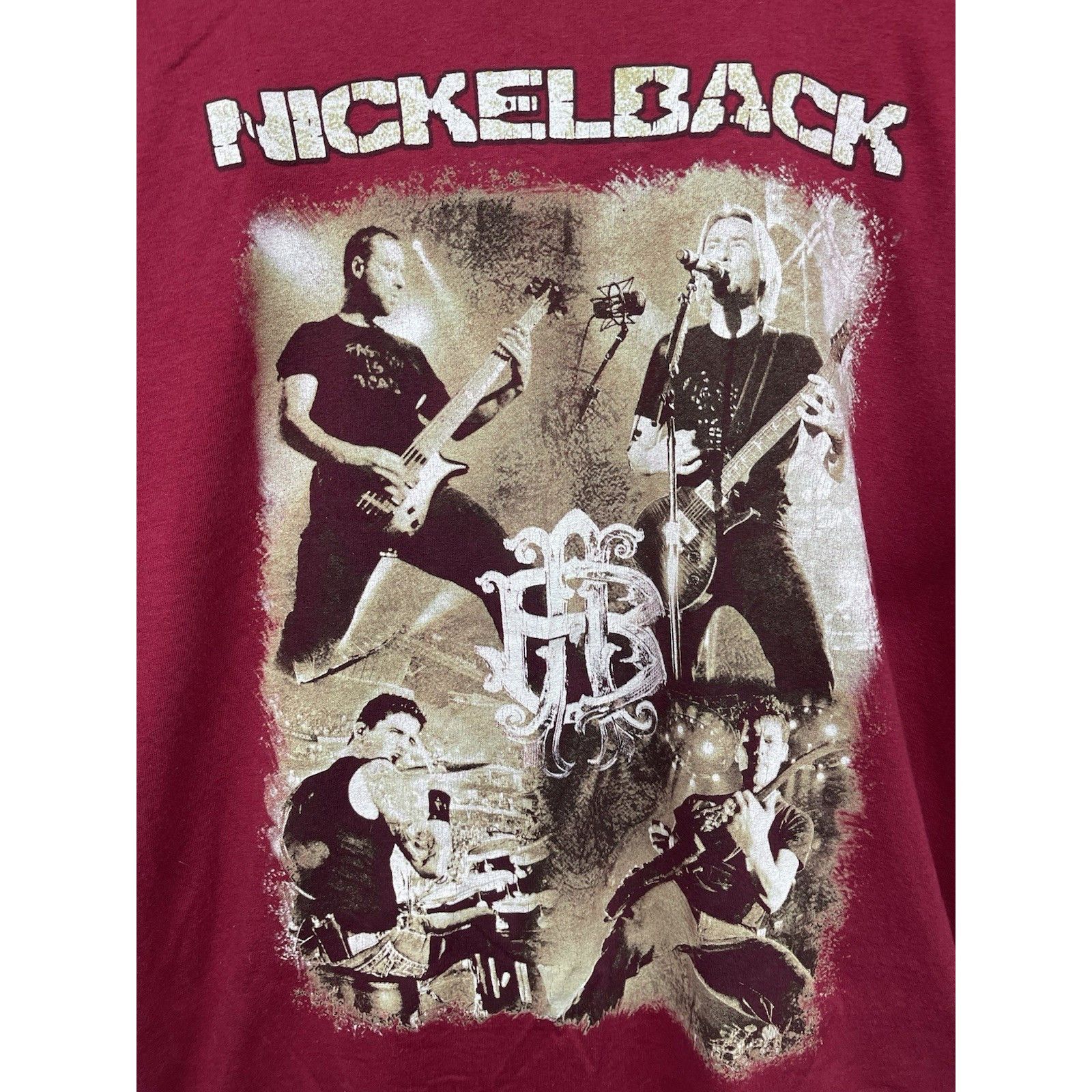 Gildan NICKELBACK 2009 TOUR SHIRT DARK HORSE NORTH AMERICAN MAROON Size US L / EU 52-54 / 3 - 3 Thumbnail