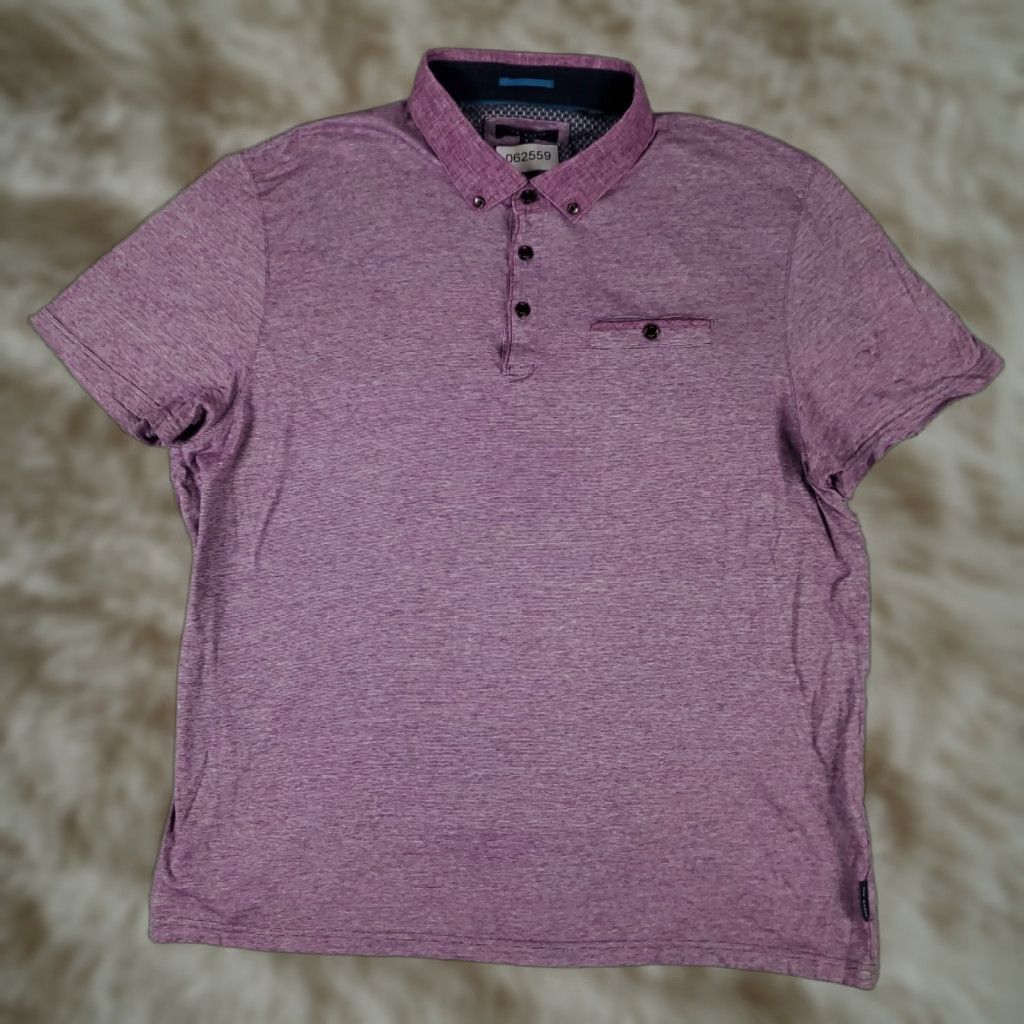 Ted Baker VINTAGE Ted Baker London Polo Shirt Mens Size 7 Purple Short Sleeve Adult Regular Cotton Polo, 100% Cotton, Button Collar, Logo, 90s-Modern Mens Size US M / EU 48-50 / 2 - 1 Thumbnail