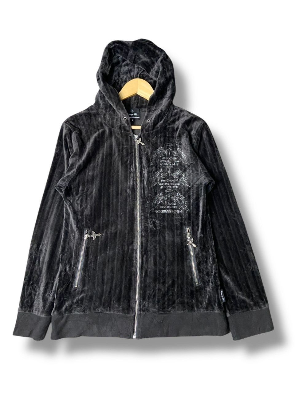 BERNINGS SHO Bernings Sho Grunge Velvet Full Zip Hoodie Jacket (152) Size US L / EU 52-54 / 3 - 1 Thumbnail