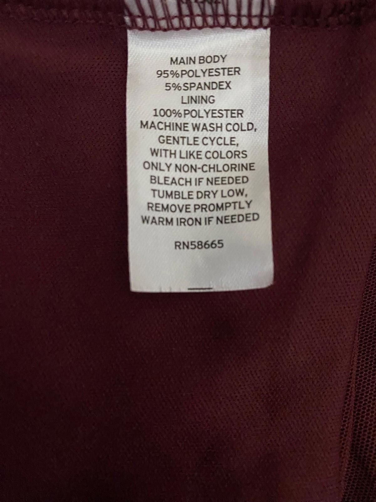 Other OPEN EDIT Ruched Sheer Mesh Top in Burgundy (SMALL) Size S / US 4 / IT 40 - 9 Thumbnail