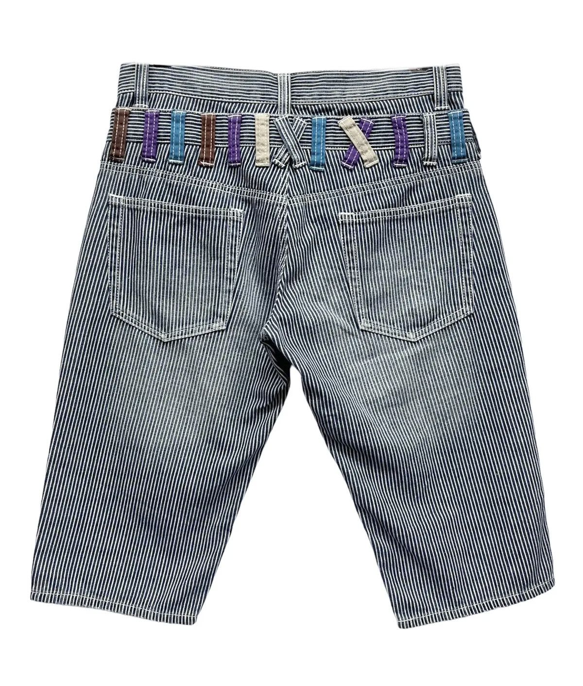 Von Dutch 🔥90’s VON DUTCH Double Waist Hickory Stripes Denim Shorts Size US 30 / EU 46 - 8 Thumbnail