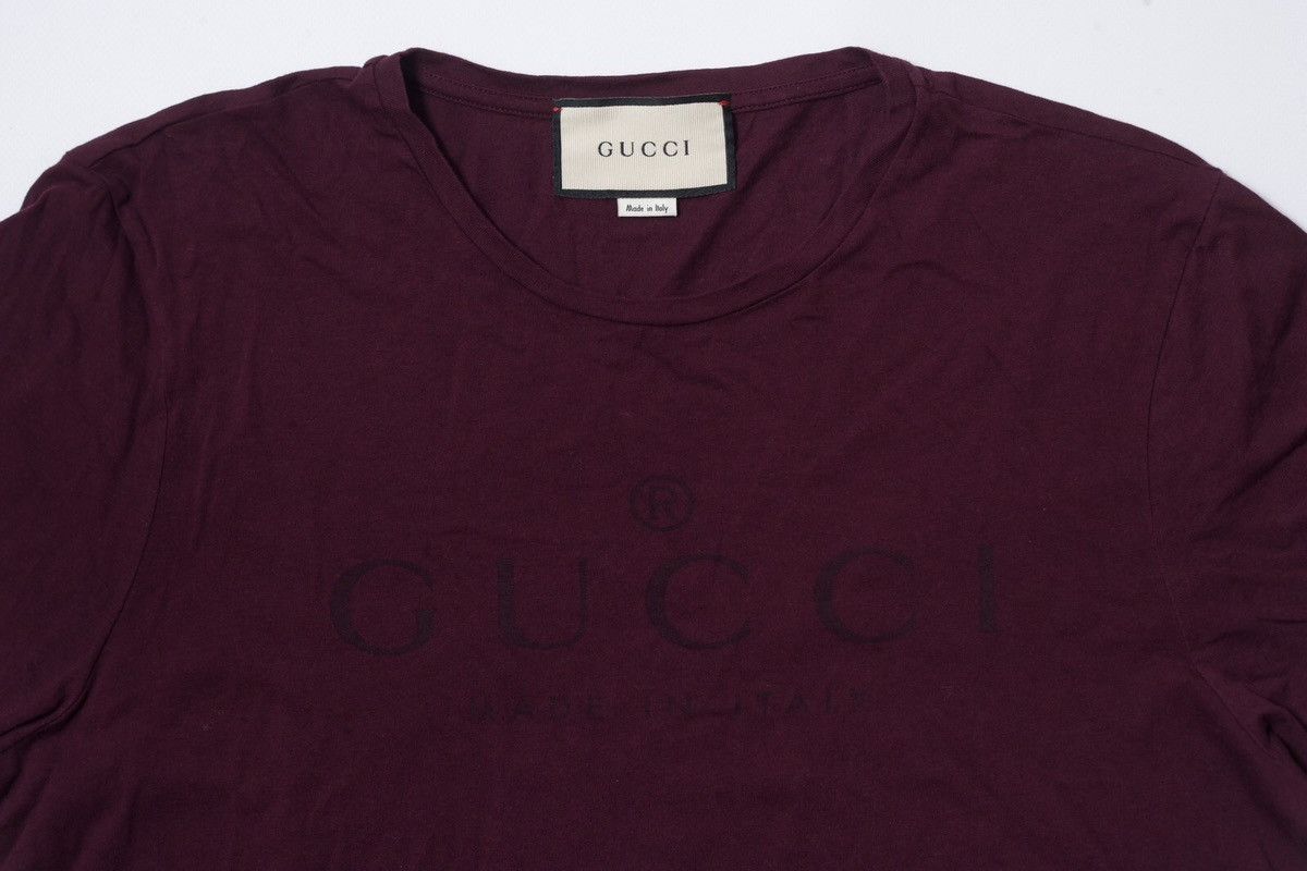 Gucci Gucci Logo Burgundy T-Shirt Size US XL / EU 56 / 4 - 2 Thumbnail