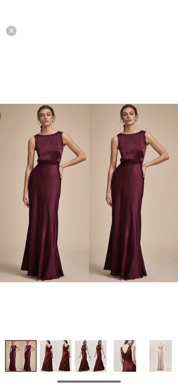 image of Anthropologie New Bhldn × Ghost London Alexia Dress Size Large in Maroon, Women's