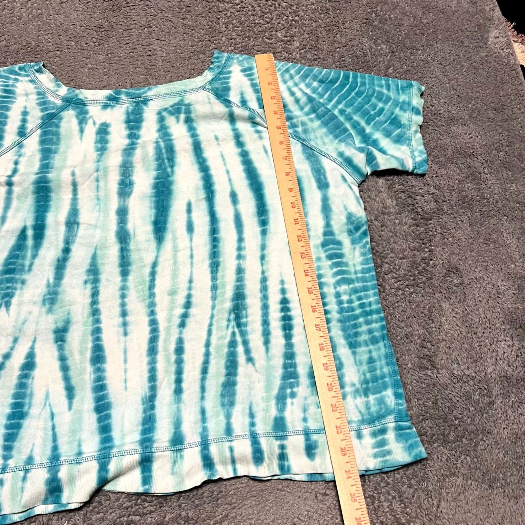 Vintage Sundance Shirt Top Womens XL Turquosie Tie Dye Short Sleeve Sweatshirt Fabric Shirt Women XL Turquoise Tie Dye Sweatshirt Fabric Size XL / US 12-14 / IT 48-50 - 6 Thumbnail