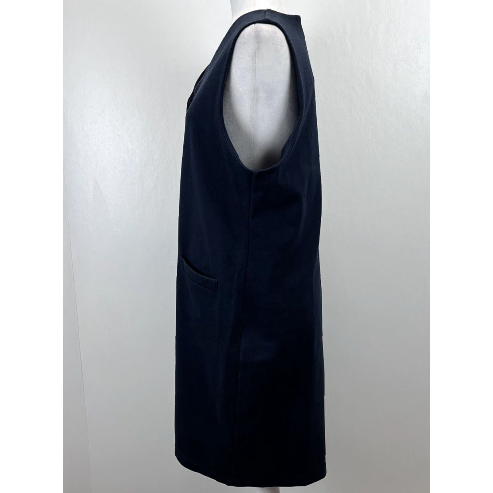Vintage VINTAGE Liz Sport Navy Gold Button Sheath Dress Jumper Sleeveless Womens Size 14 Knee Length Size XL / US 12-14 / IT 48-50 - 2 Thumbnail