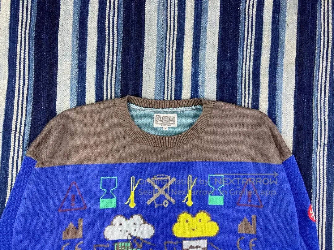 Cav Empt cavempt c.e pixelated knit sweatshirt blue. Size US L / EU 52-54 / 3 - 3 Thumbnail