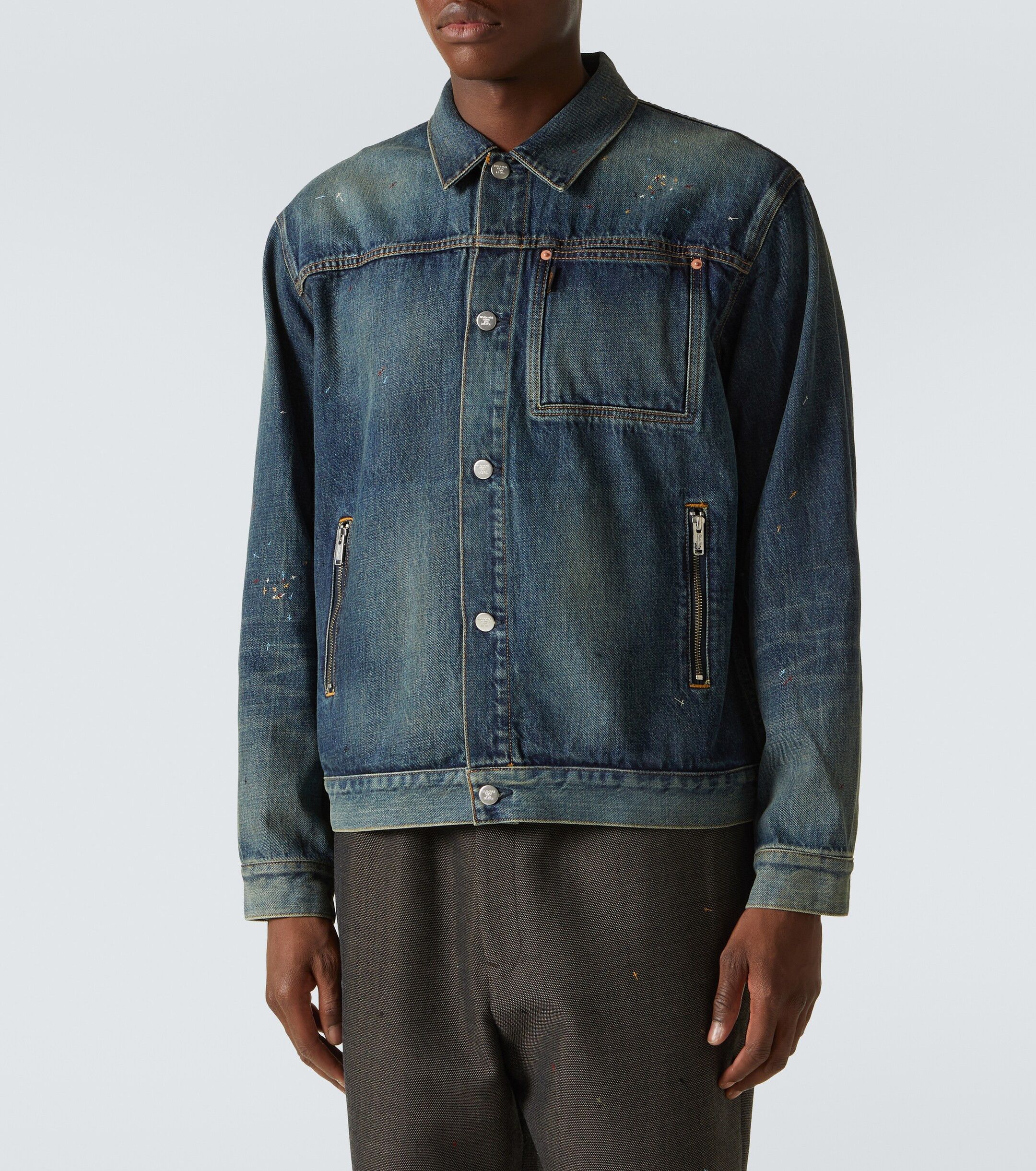 Undercover Cross Stitched Embroidered Indigo Cropped Denim Jacket FW24 Size US M / EU 48-50 / 2 - 20 Thumbnail
