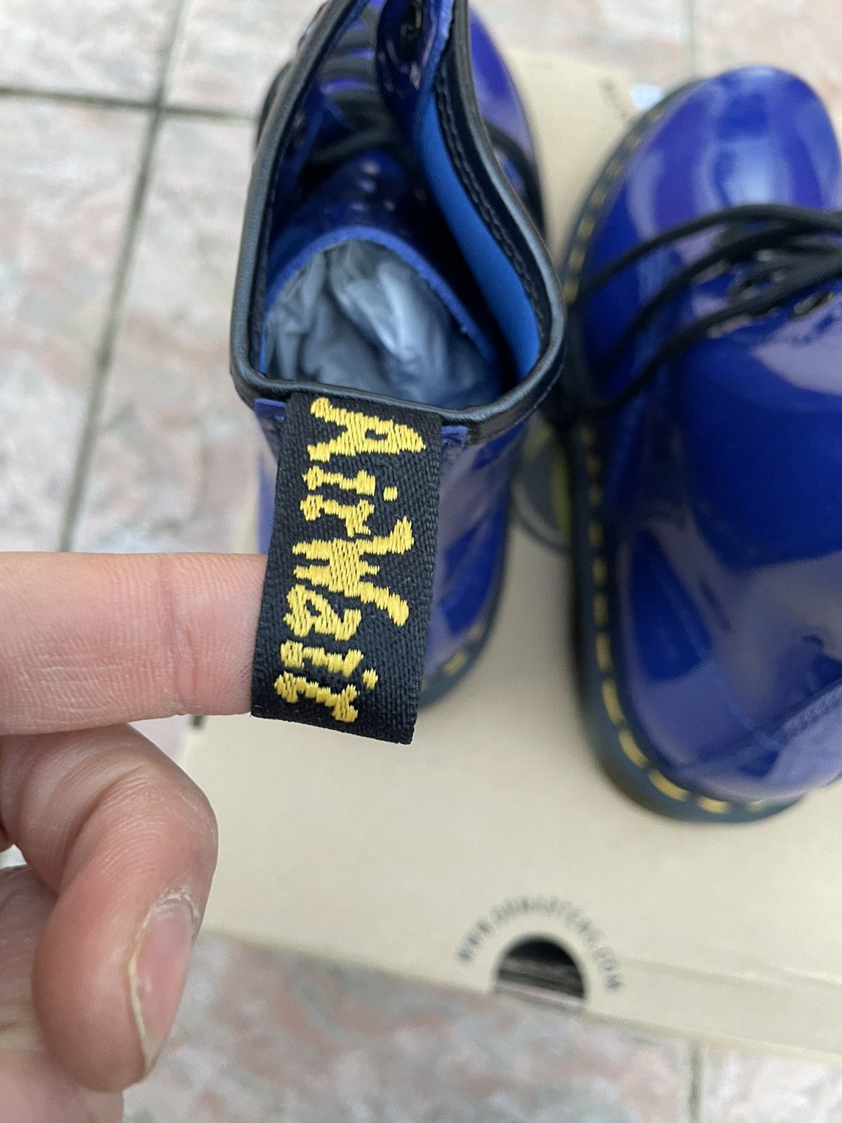 Dr. Martens Dock Martens Patent Lampers Midnight Blue Ankle Boots Size US 6 / IT 36 - 4 Thumbnail