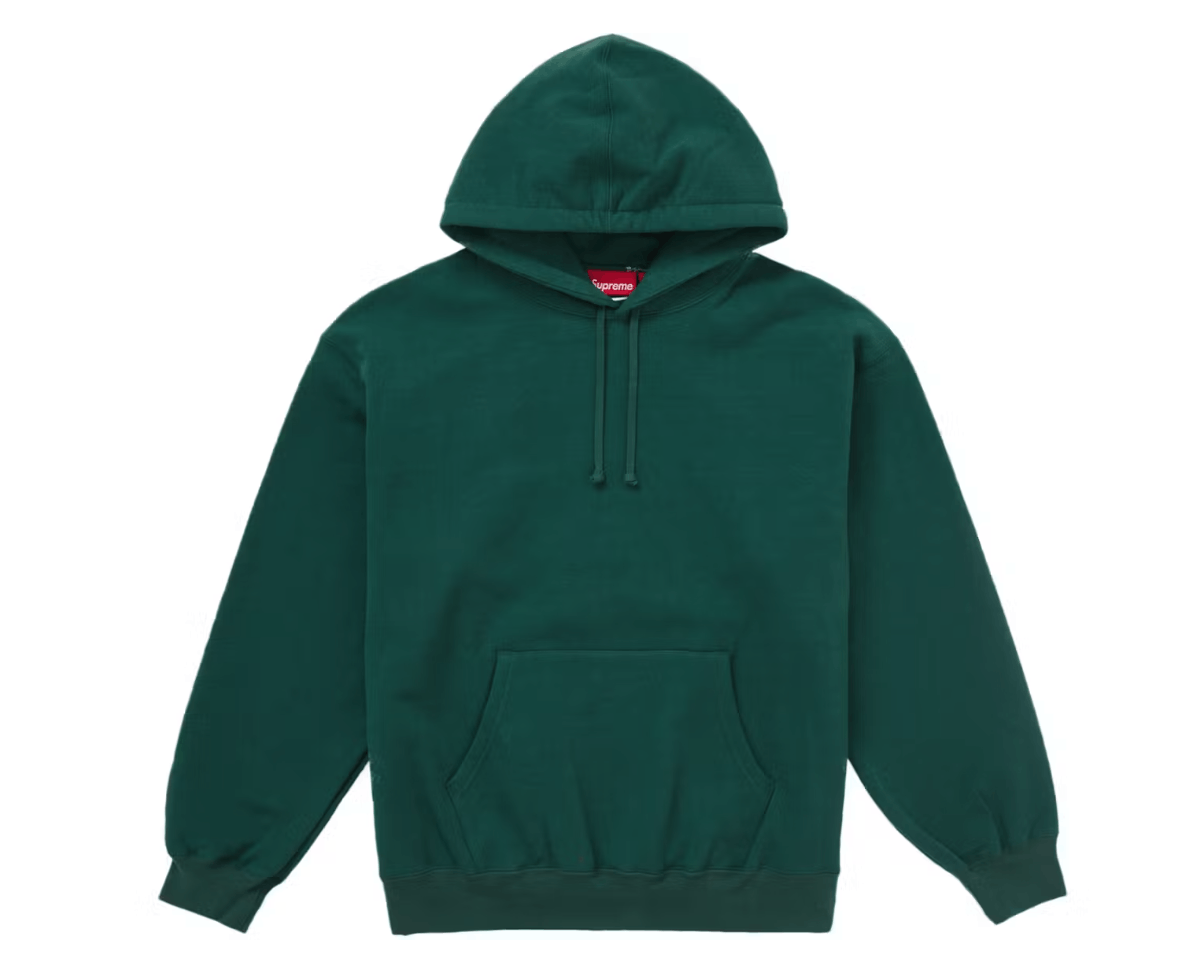 Supreme Satin Applique Hooded Sweatshirt FW24 Dark Green (M)