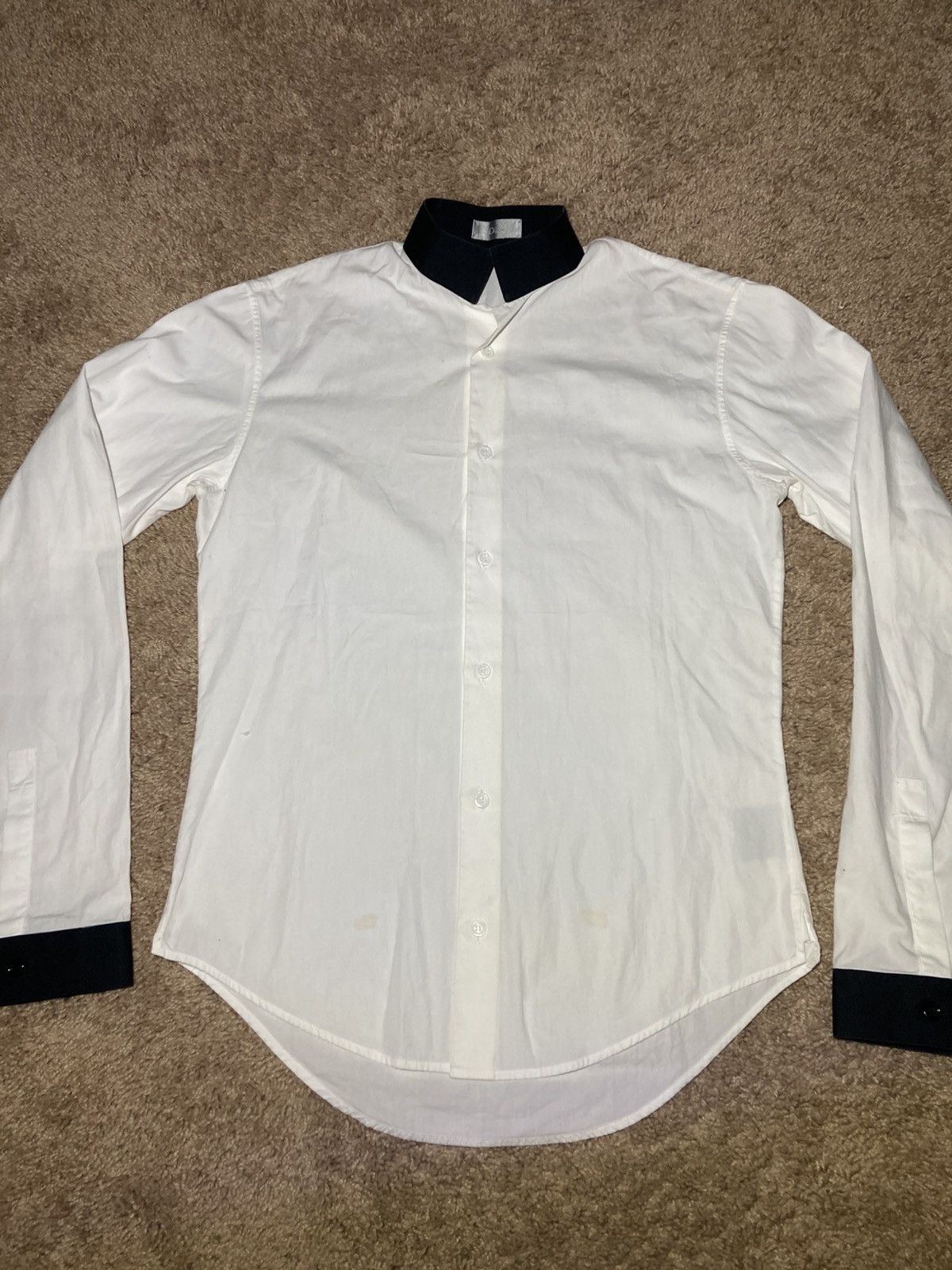 Dior × Hedi Slimane AW07 Dior Navigate Tuxedo Collar Shirt White 2007 37 Hedi S Size US S / EU 44-46 / 1 - 2 Thumbnail
