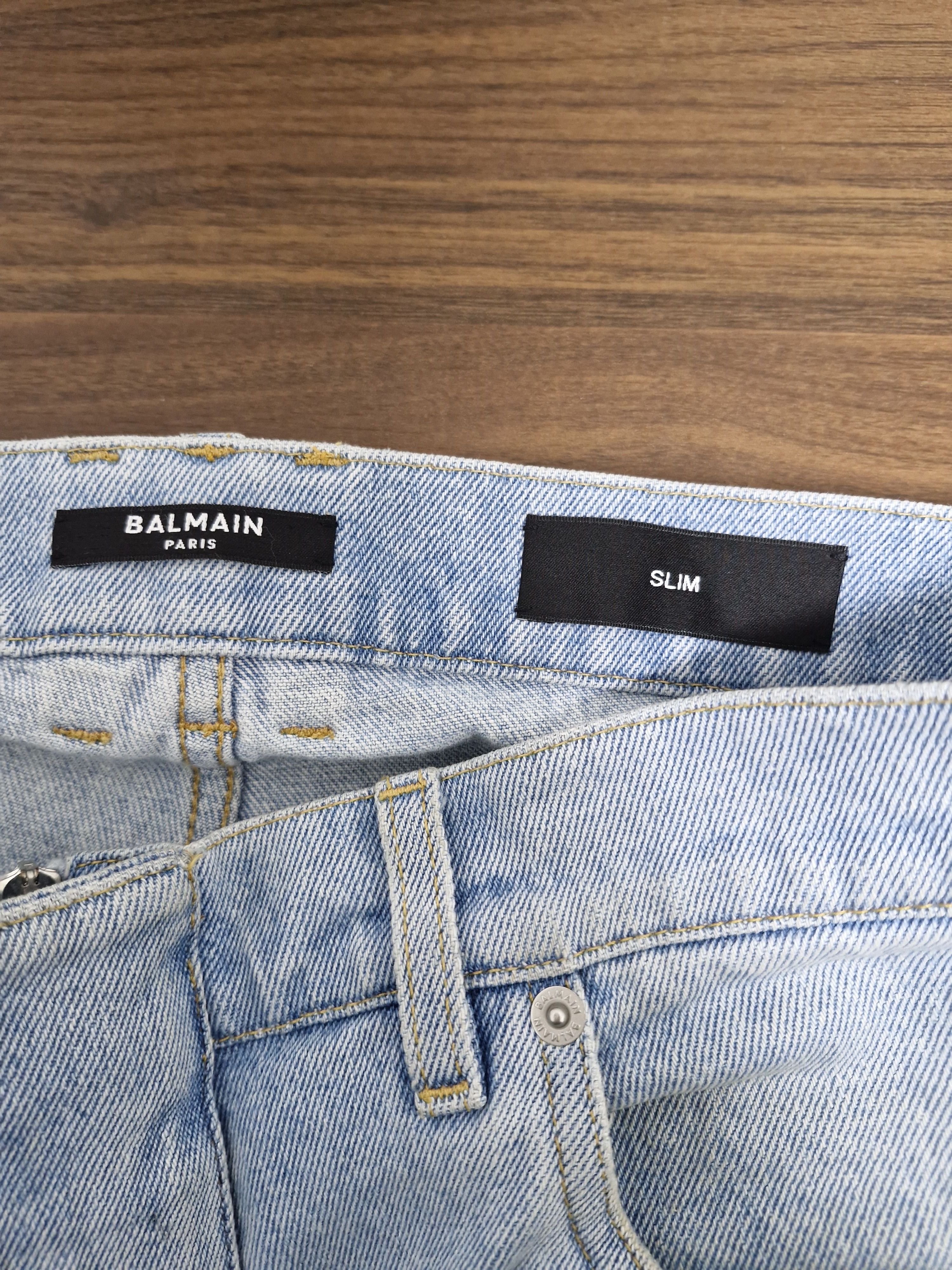 Balmain BALMAIN FW24 Light Washed Biker Jeans Size US 29 - 6 Thumbnail