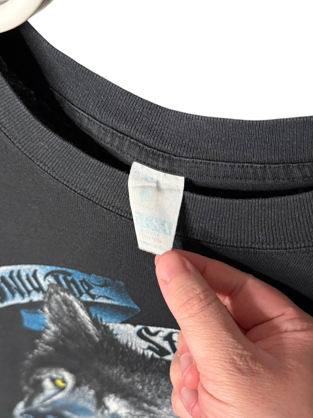 Vintage Vintage 1990s Only the Strong Survive Wolf T-Shirt, Size L! Size US L / EU 52-54 / 3 - 3 Thumbnail